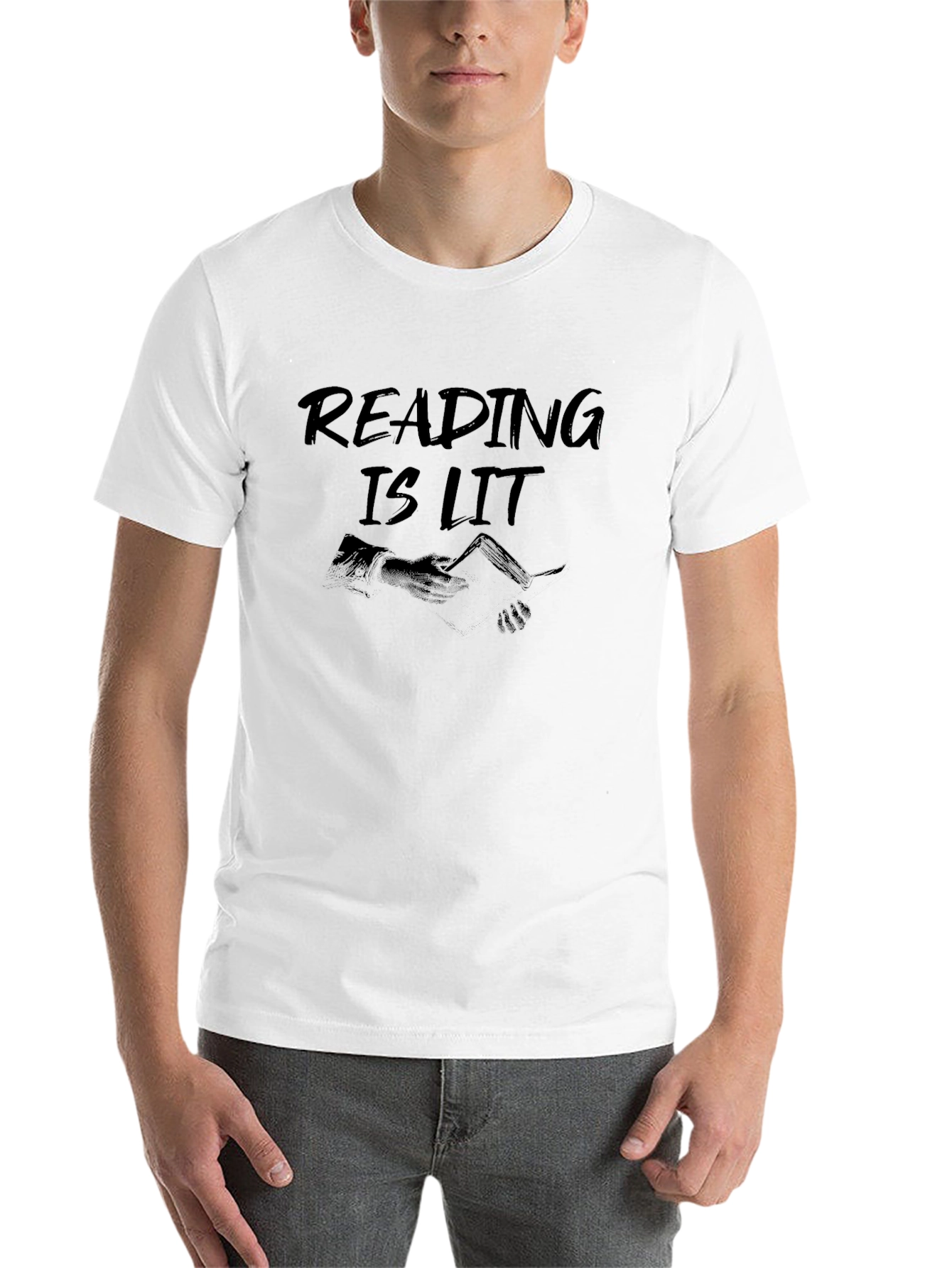 Black Reading is Lit Black T-Shirt view 14