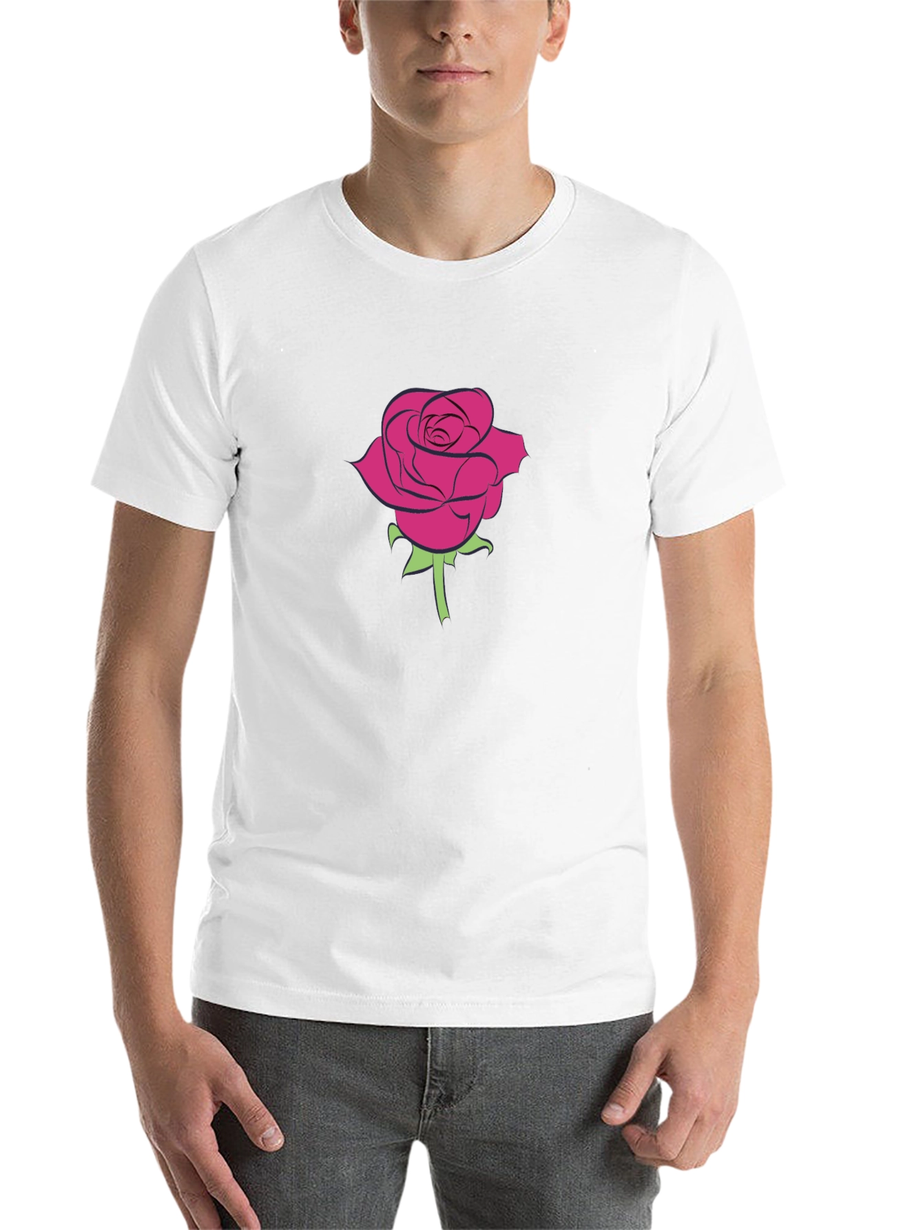 Black Rose Graphic Tee - Men's Black Cotton T-Shirt view 14