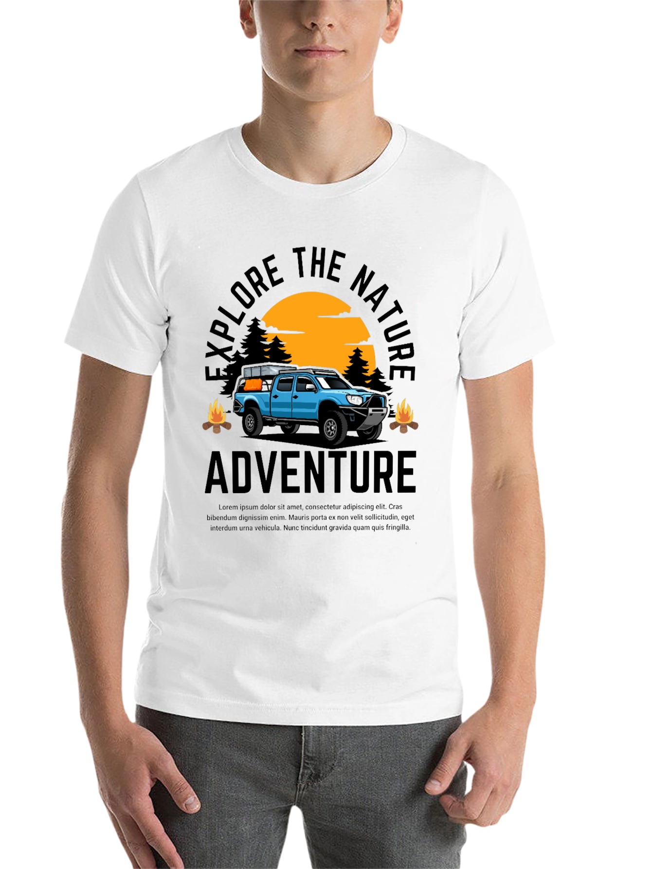 Black Explore Nature Adventure Graphic Tee - Black view 14