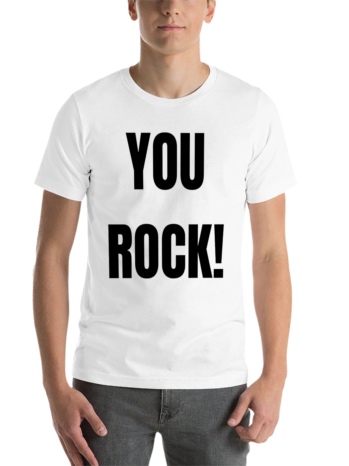 Black You Rock! Graphic Tee - Trendy Black Cotton T-Shirt view 14
