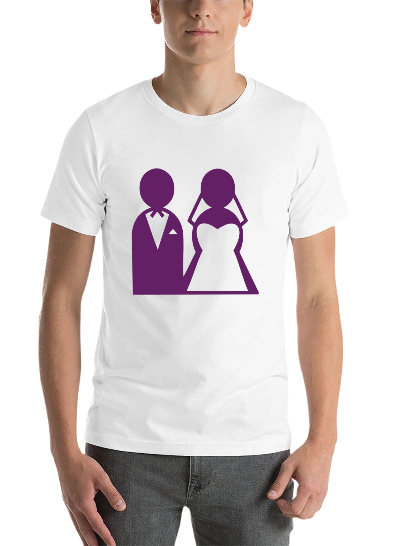 Black Wedding Couple Graphic Tee - Black view 14