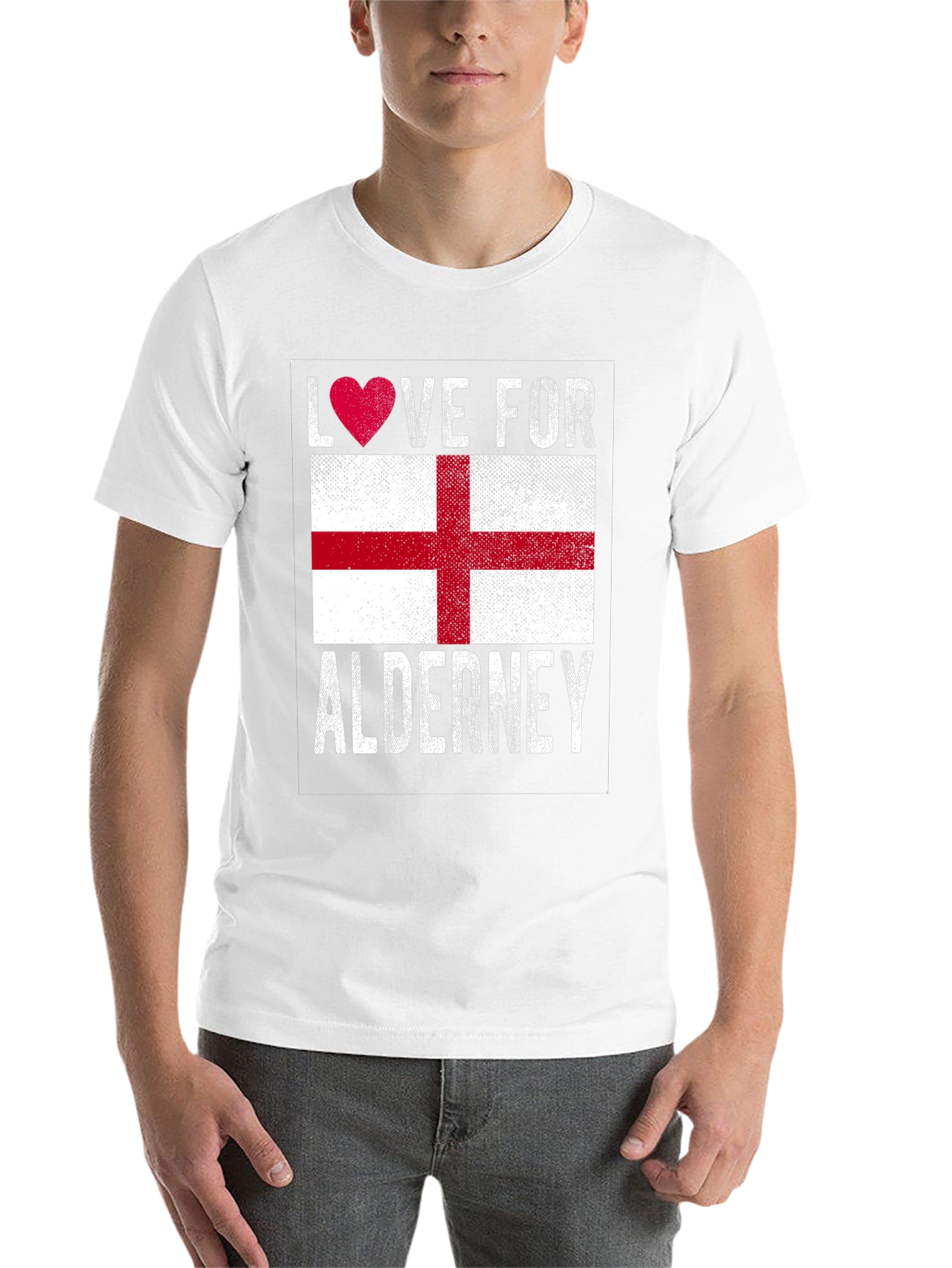 Black Love for Alderney Flag T-Shirt view 14