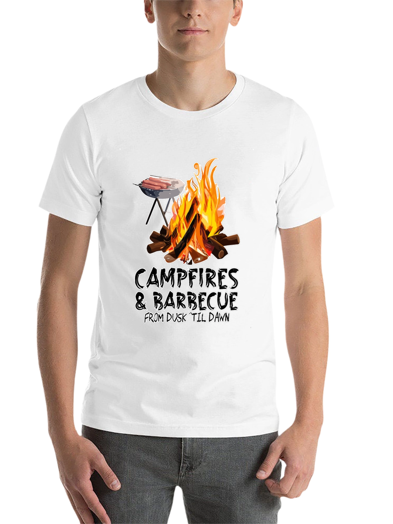 Black Campfires & Barbecue T-Shirt view 14
