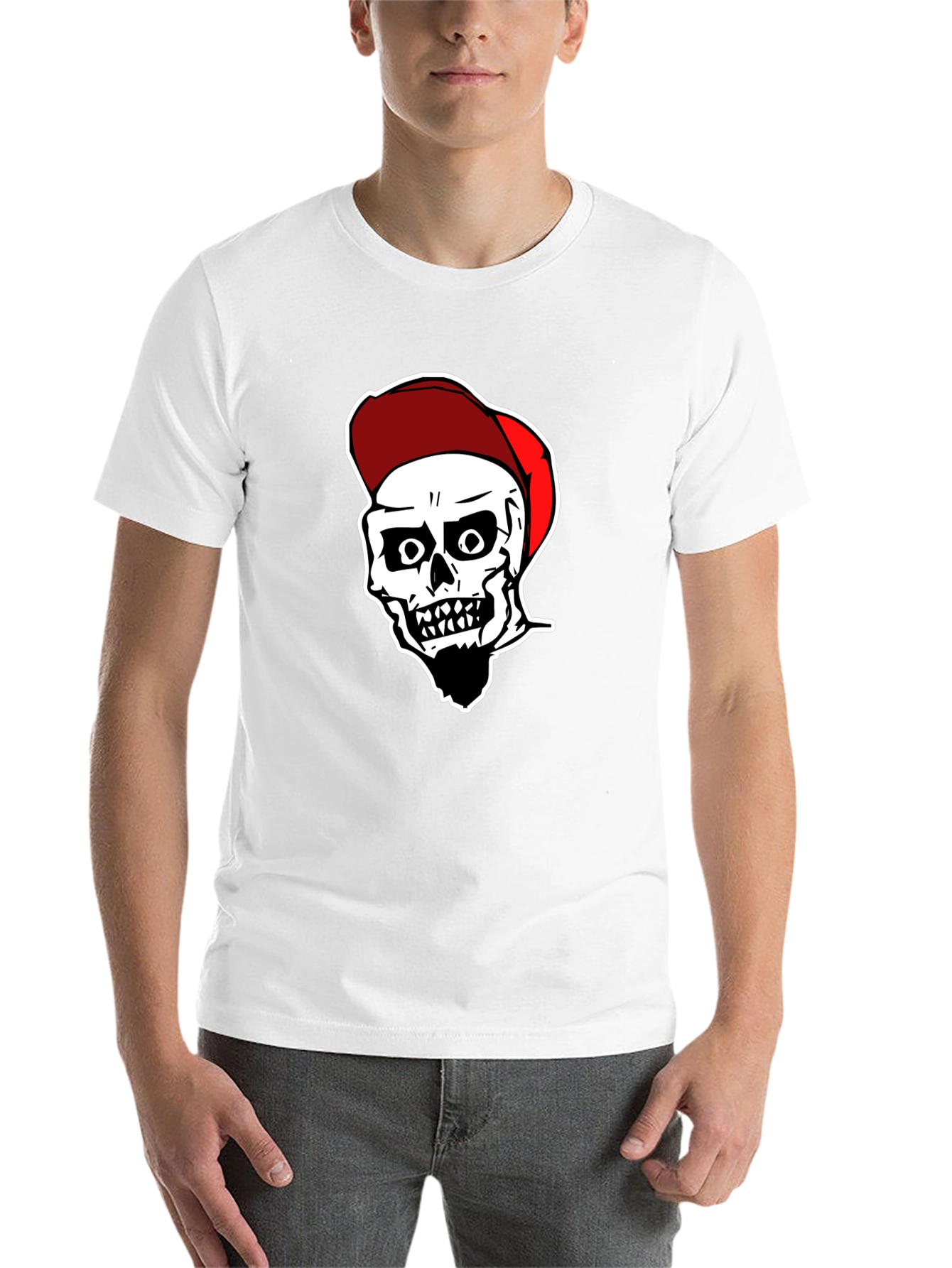 Black Skull Graphic Tee: Black Cotton Blend view 14