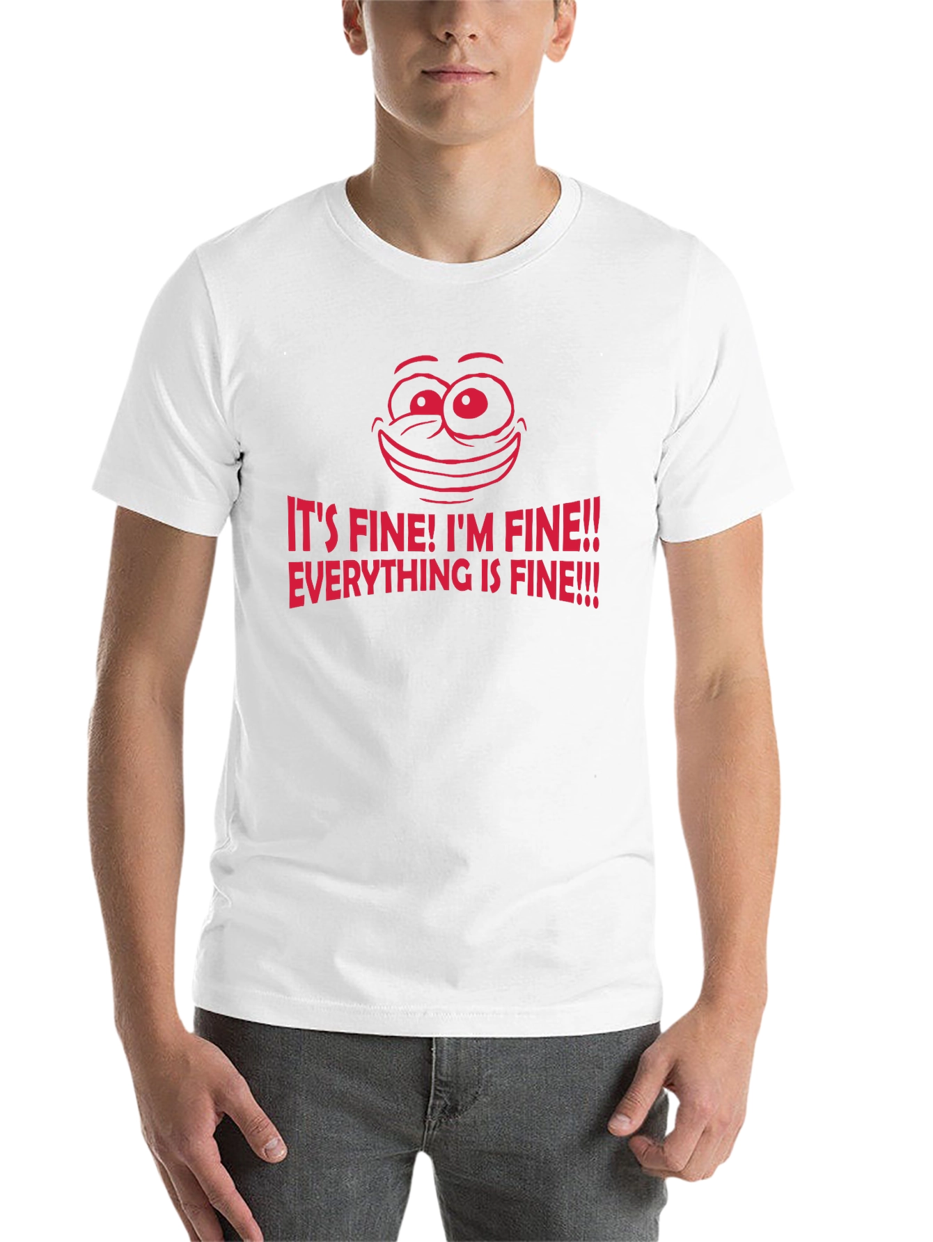 Black It's Fine! Graphic Tee - Funny Sarcastic T-Shirt view 14