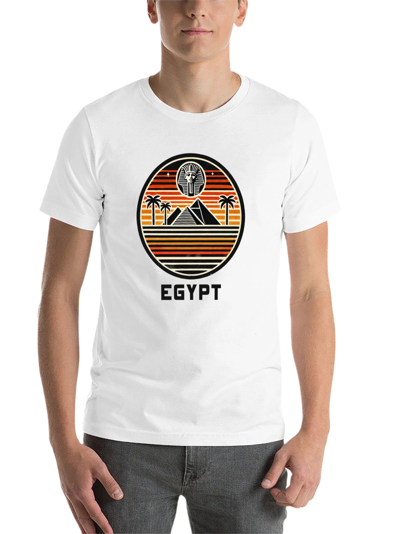 Black Retro Egyptian Pyramid T-Shirt view 14