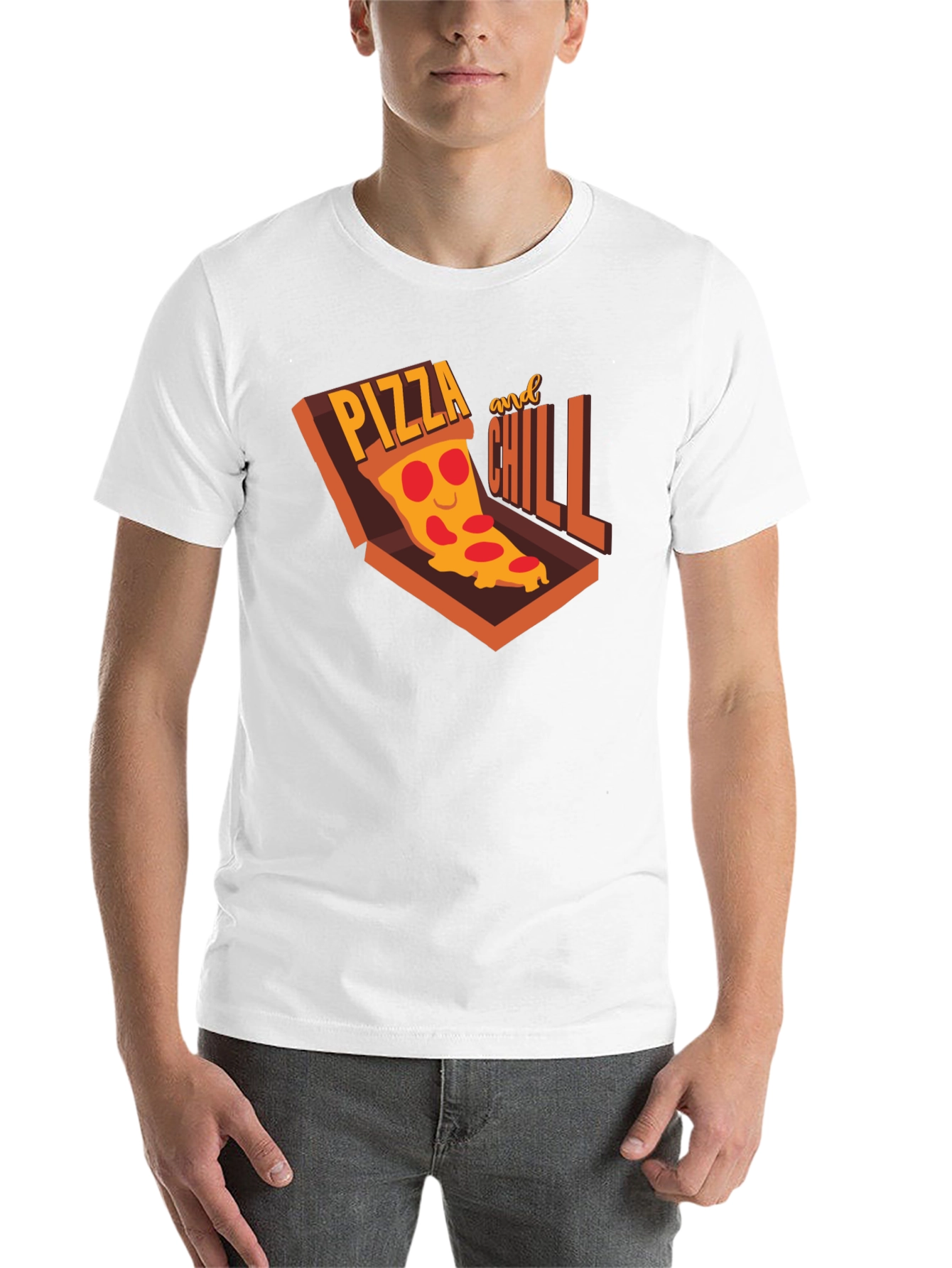 Black Pizza and Chill Graphic T-Shirt - Casual Comfort view 14