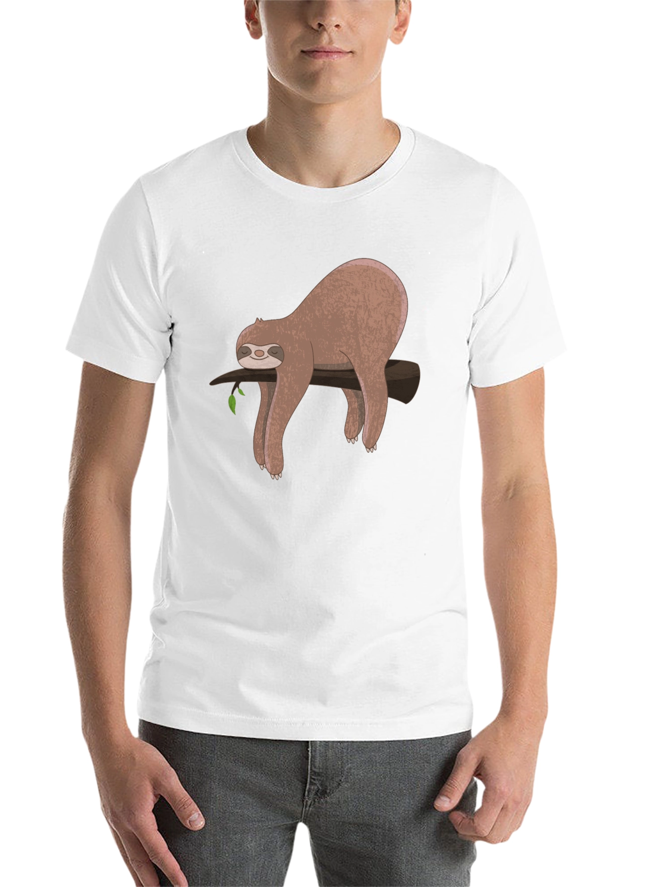 Black Lazy Sloth Graphic T-Shirt - Relaxed Fit view 14