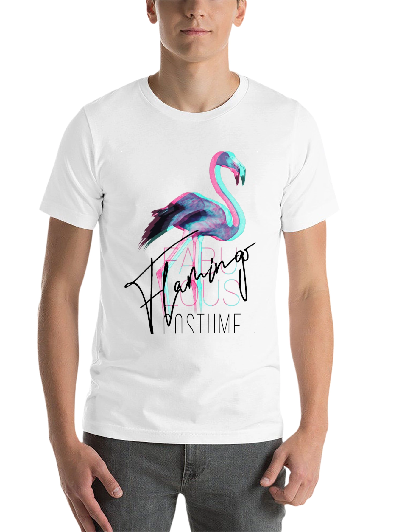 Black Fabulous Flamingo Costume Party Tee view 14