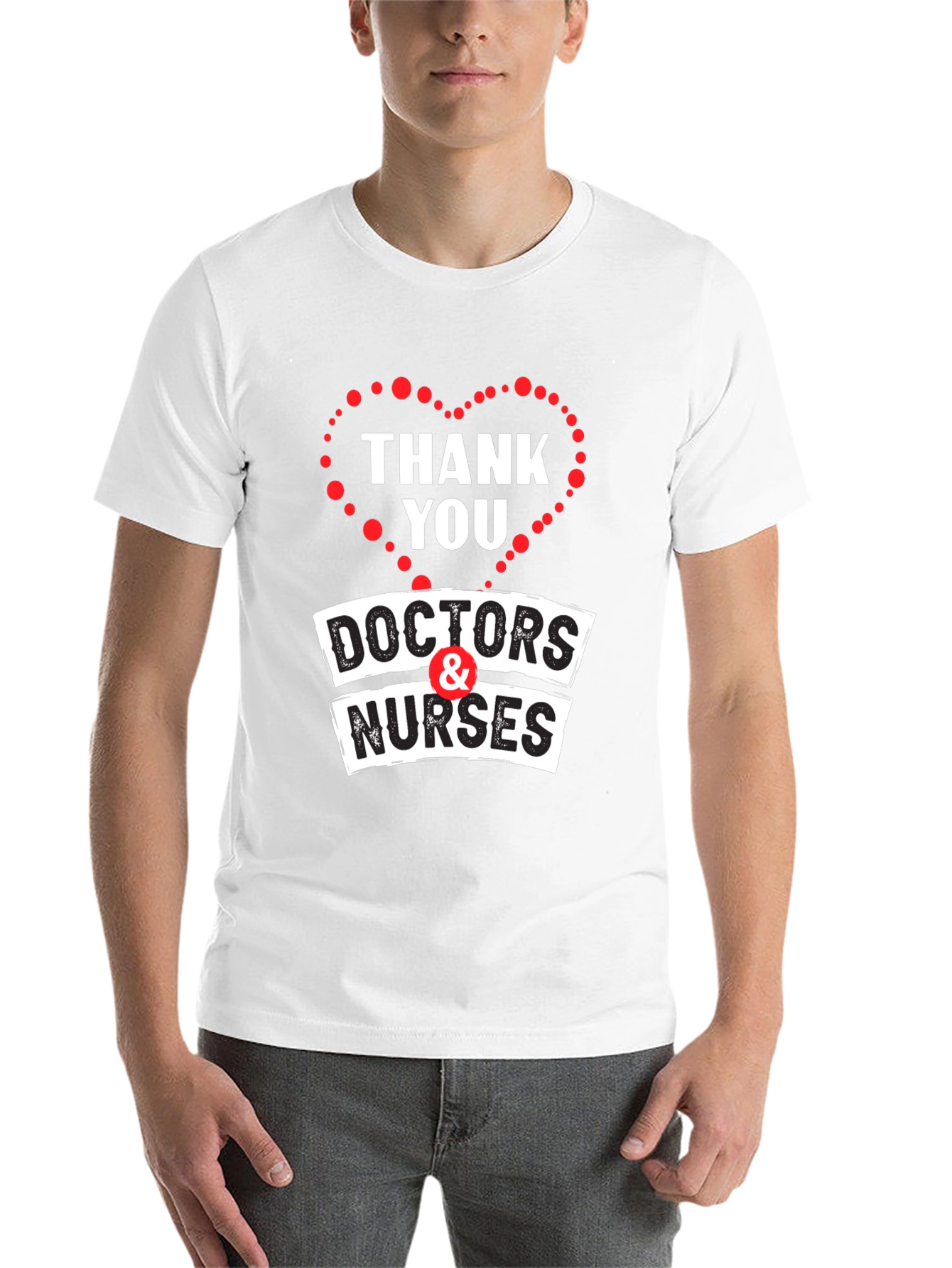 Black Thank You Doctors & Nurses Graphic T-Shirt view 14