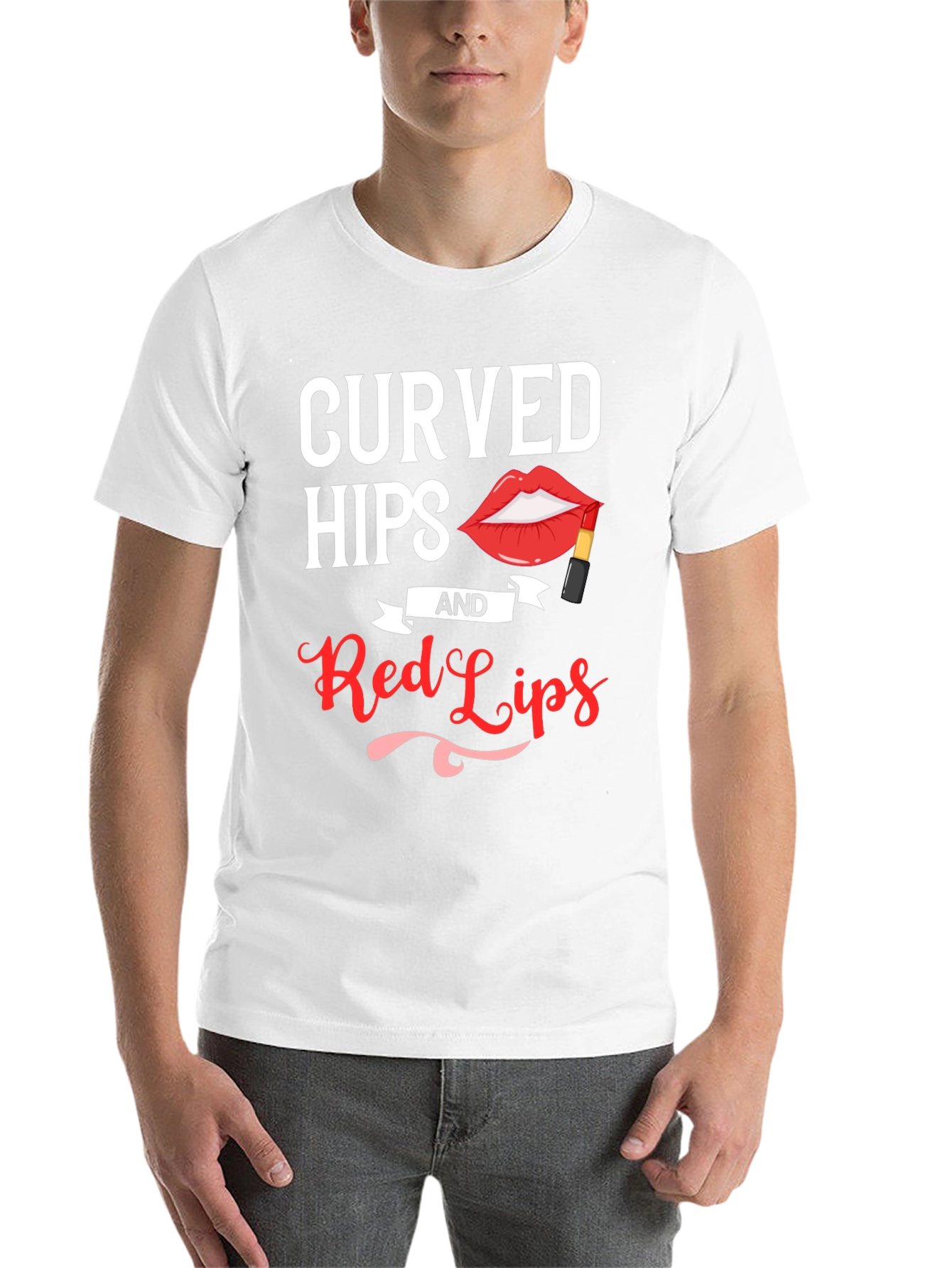Curved Hips & Red Lips Graphic Tee - Unisex - 14