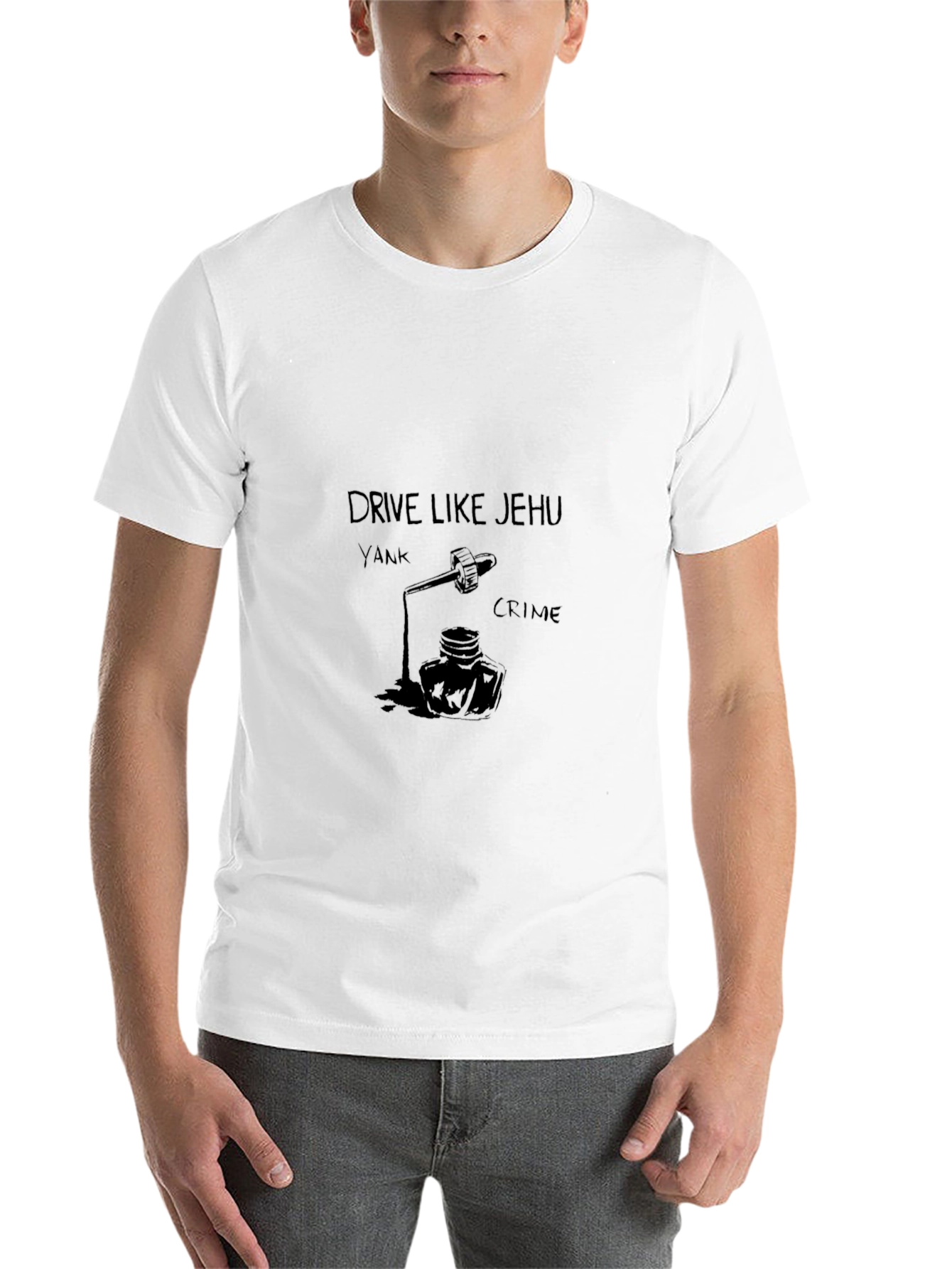 Black Drive Like Jehu T-Shirt - Black Cotton Tee view 14