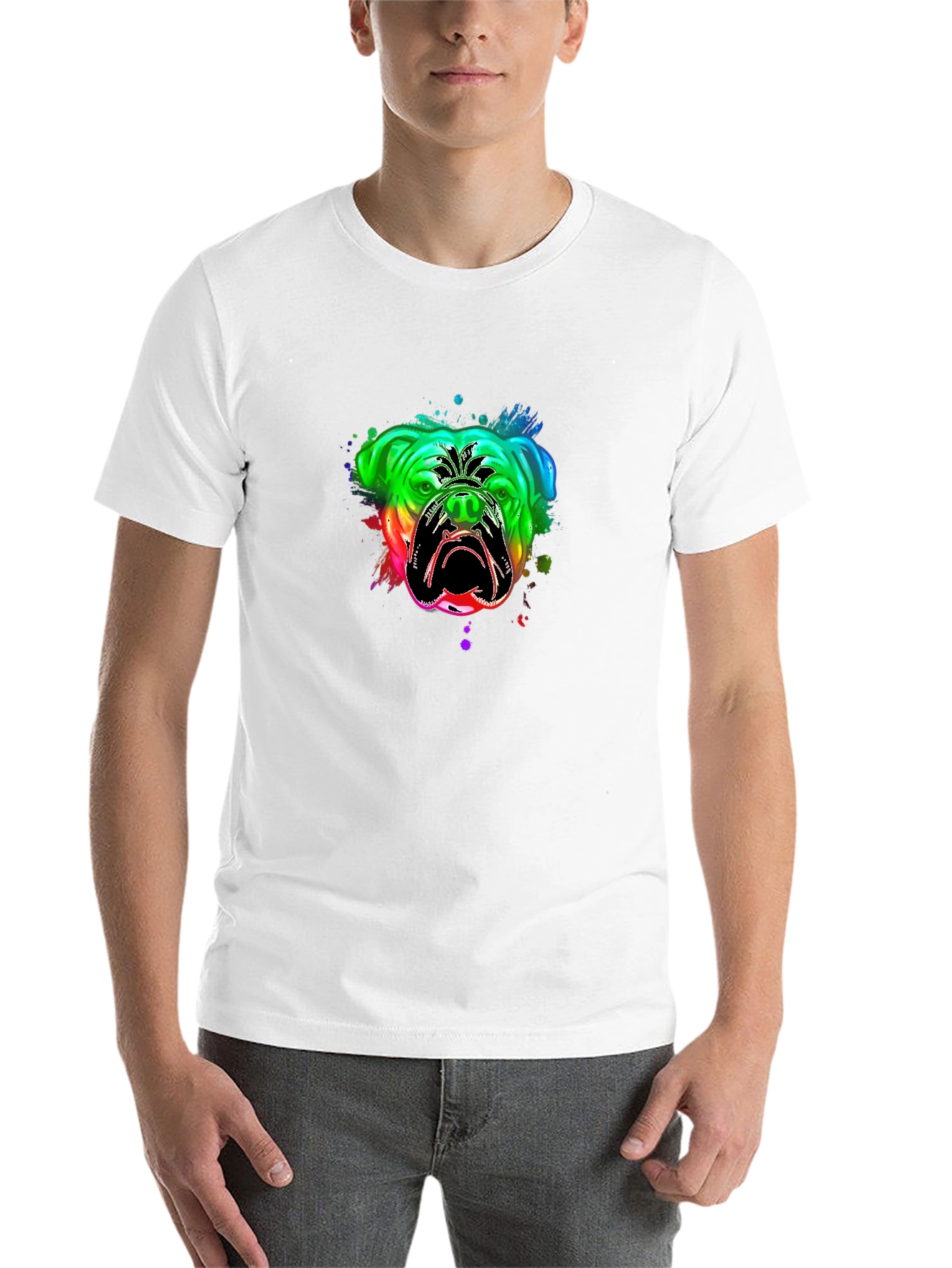 Black Bulldog Rainbow Graphic T-Shirt - Black view 14