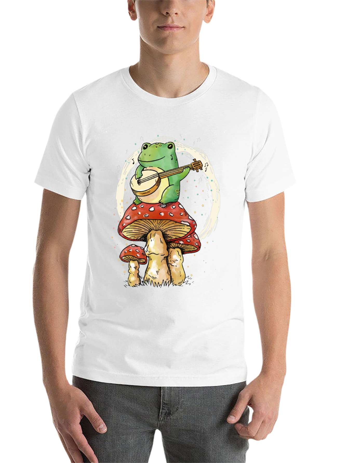 Black Frog on Mushroom T-Shirt view 14