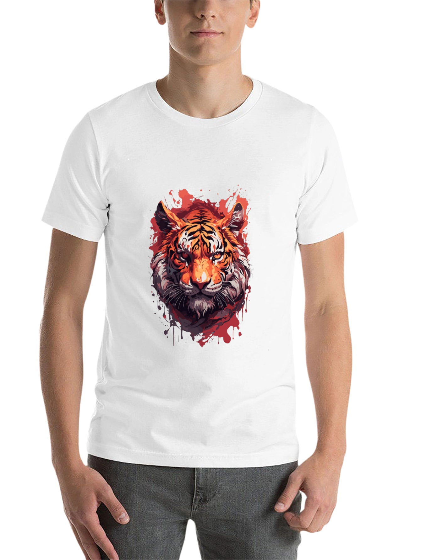 Black Tiger Graphic Print Black T-Shirt view 14