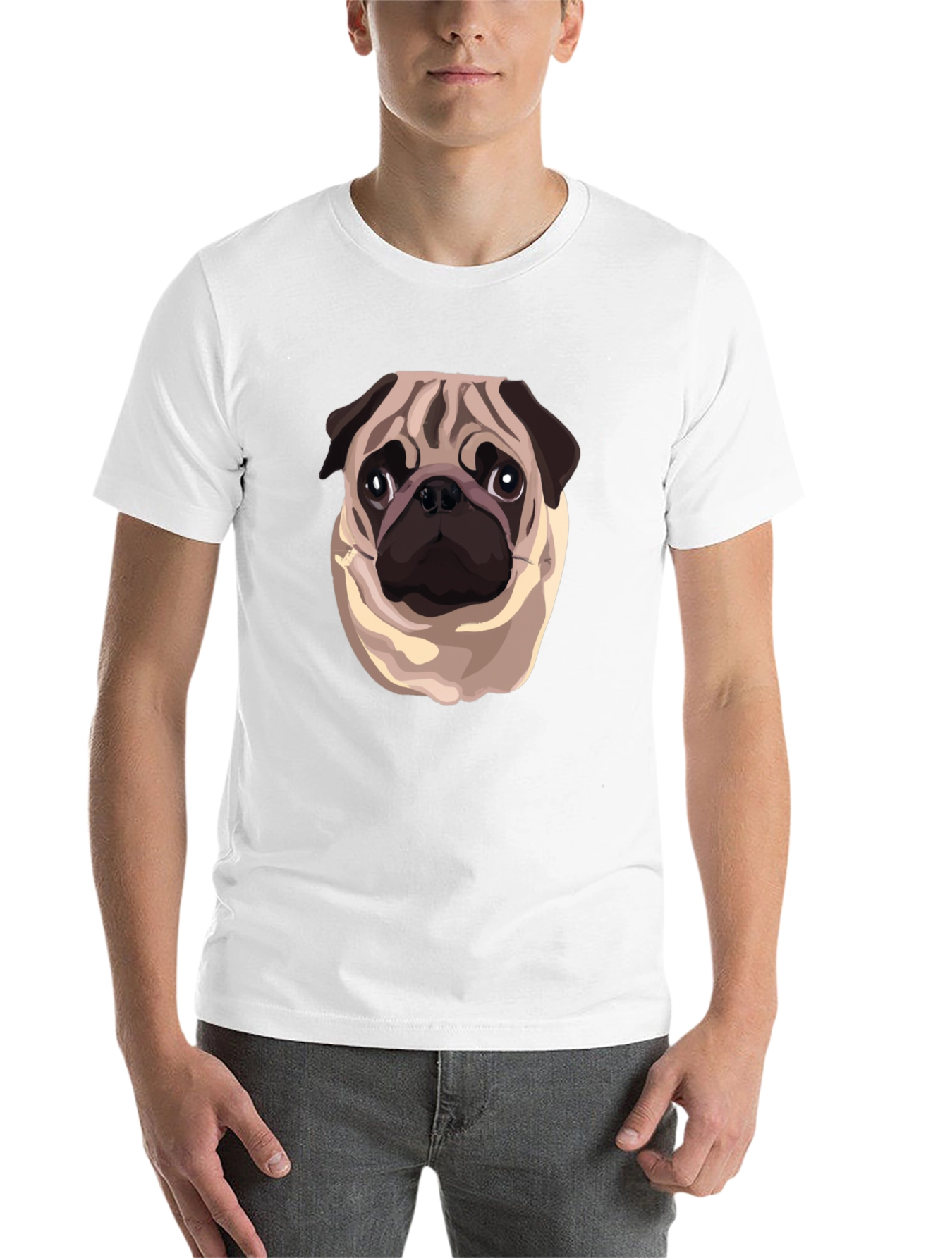 Black Pug Graphic Black T-Shirt view 14