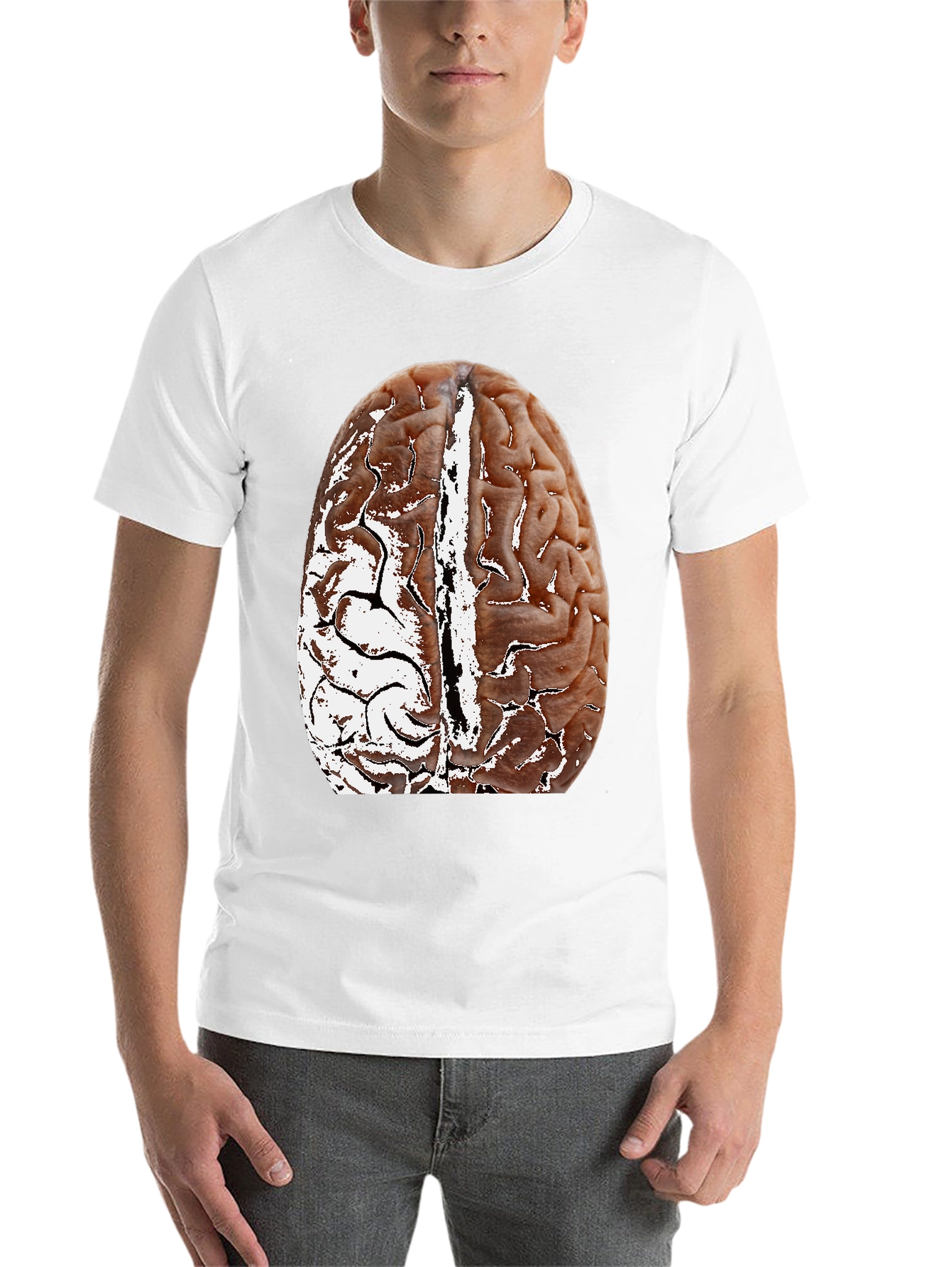 Black Brain Graphic Black T-Shirt - Anatomical Design view 14