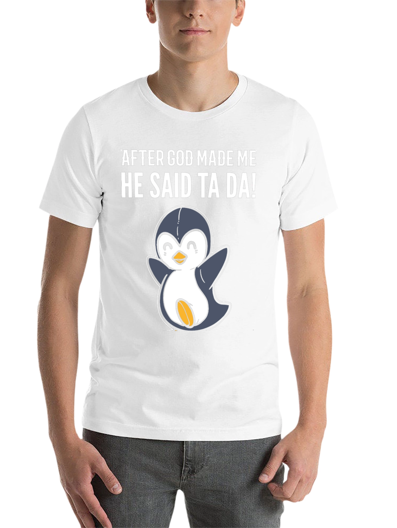 Black Funny Penguin Graphic T-Shirt view 14
