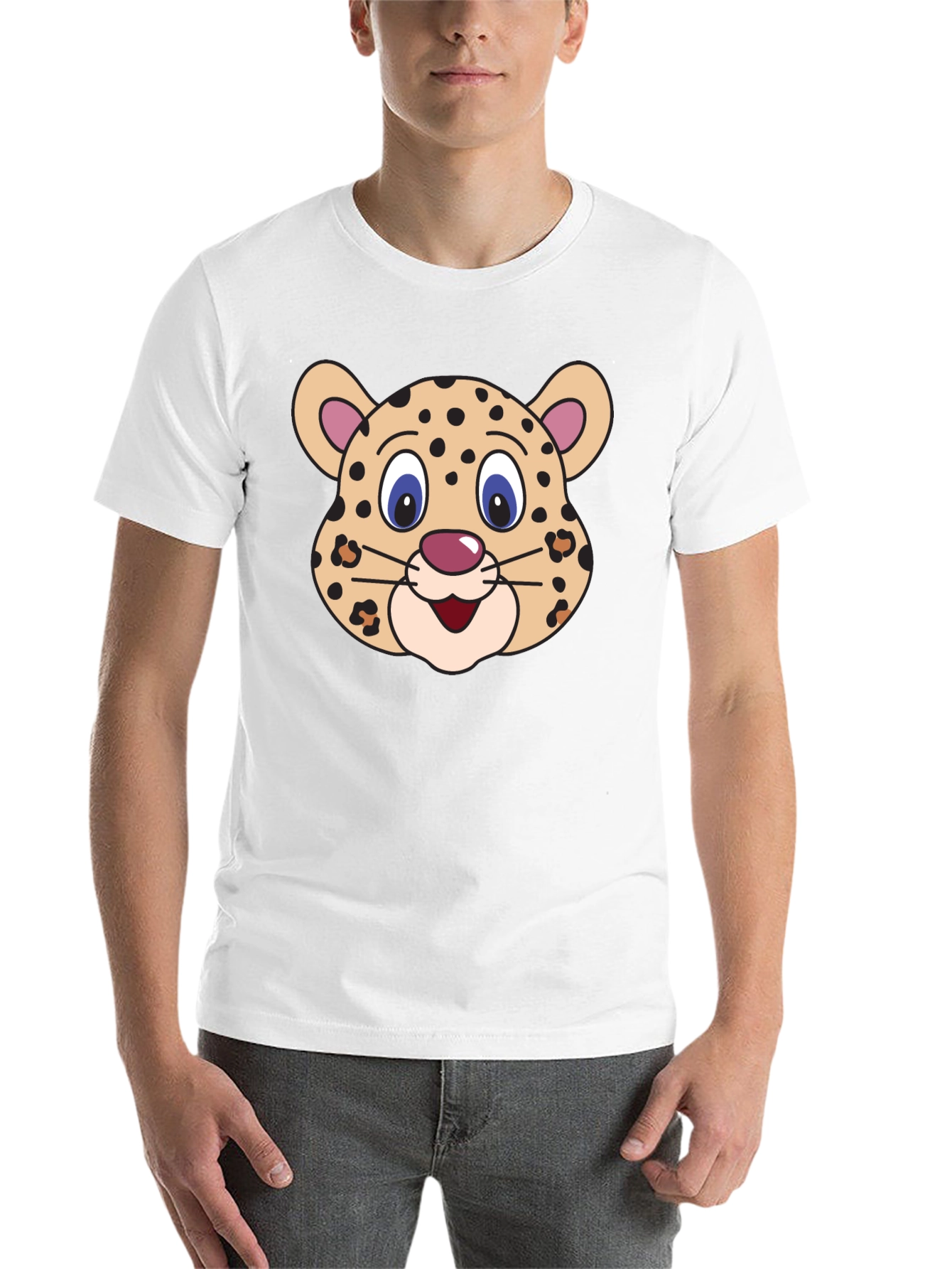 Black Cartoon Leopard Graphic Tee view 14