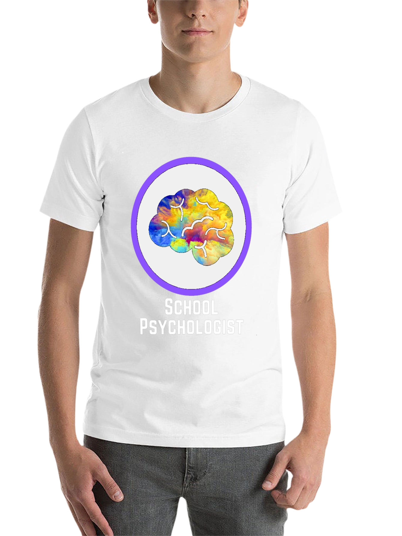 Black School Psychologist Brain Graphic Tee view 14