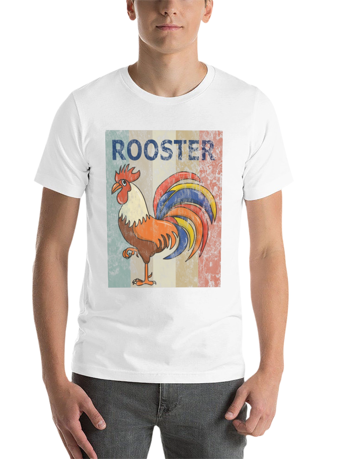 Black Vintage Rooster Graphic Tee - Stylish Casual Wear view 14