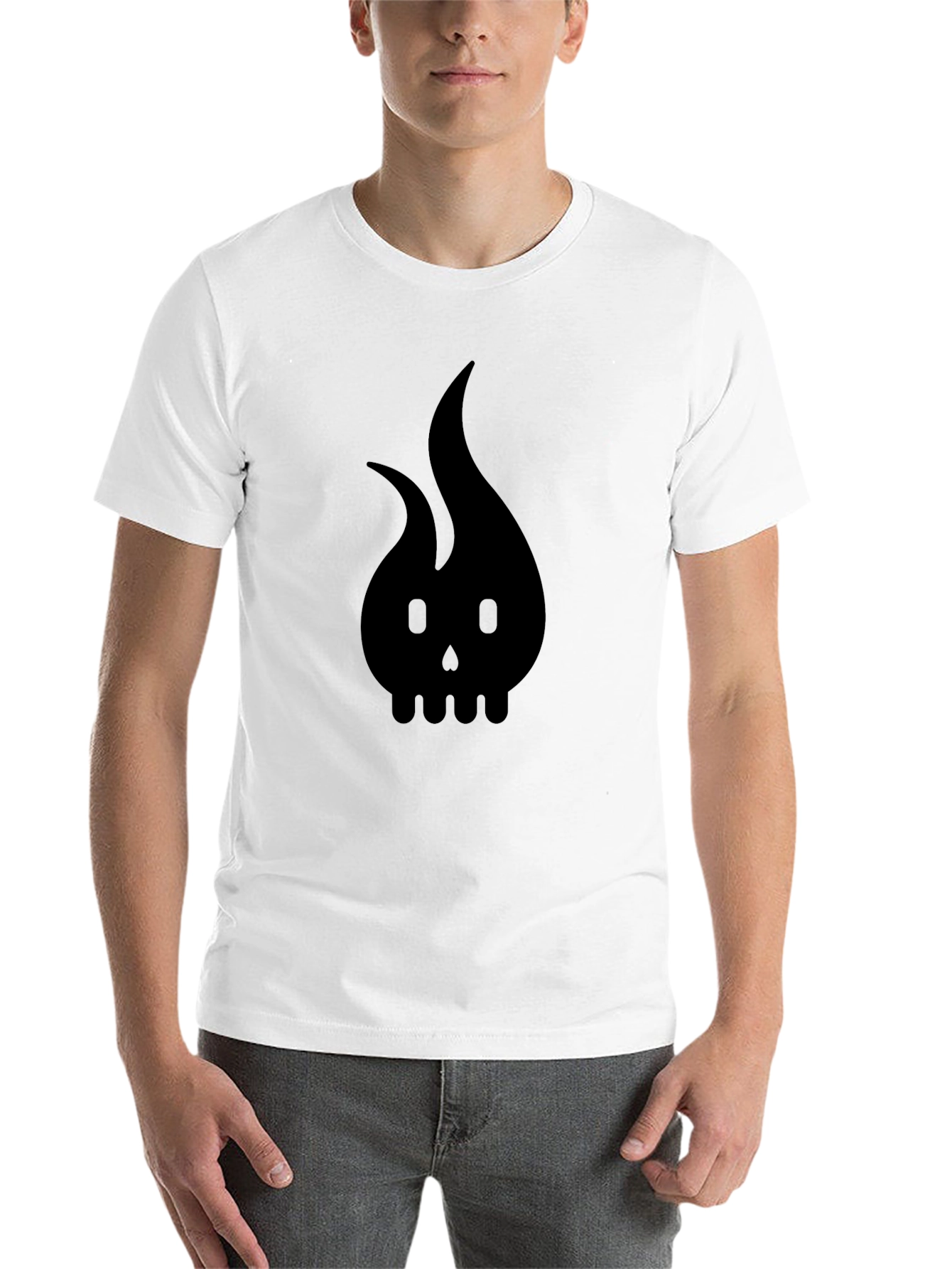 Black Black Skull Flame Graphic Tee - Men's Style view 14
