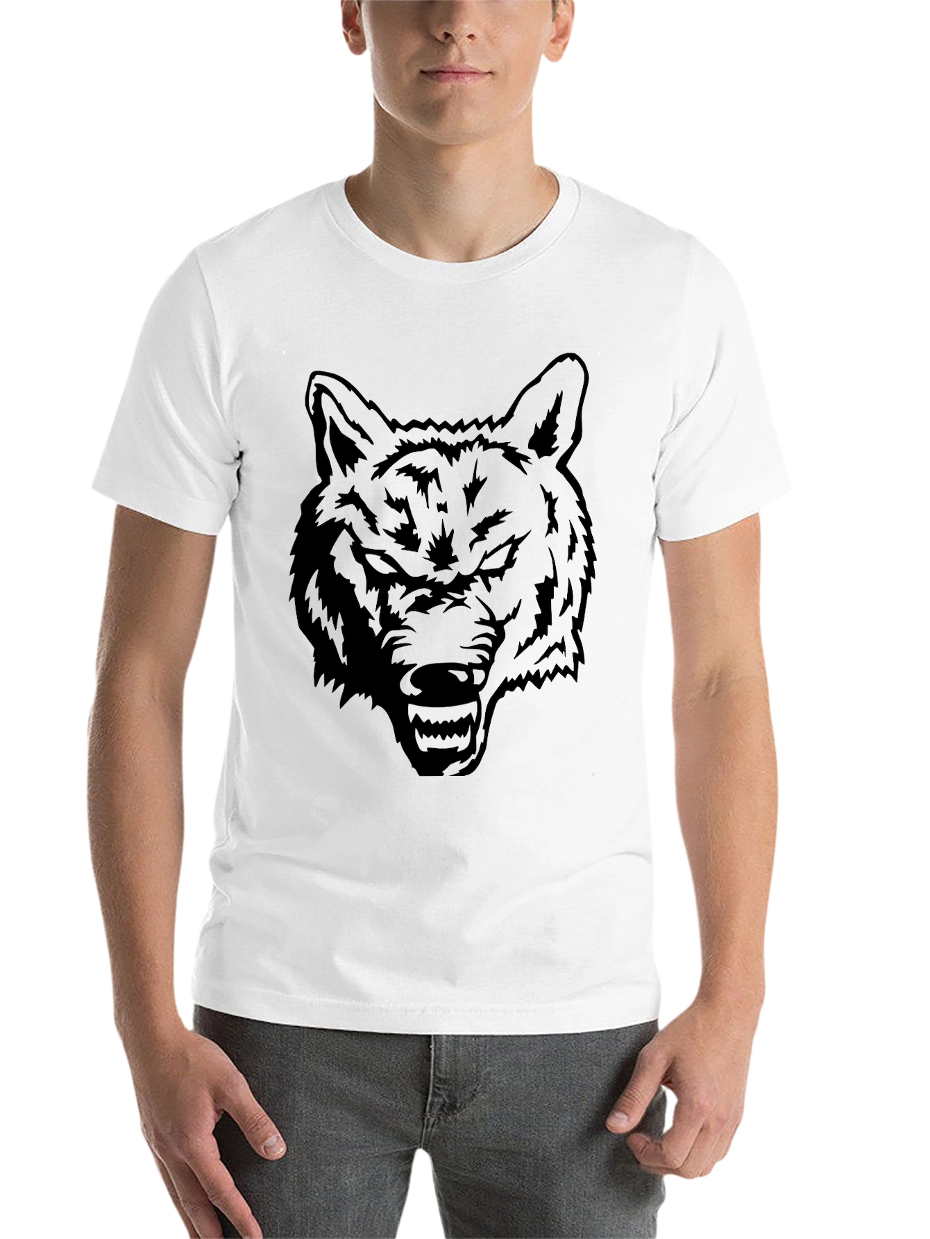 Black Black Wolf Graphic Tee - Men's Short Sleeve Shirt view 14