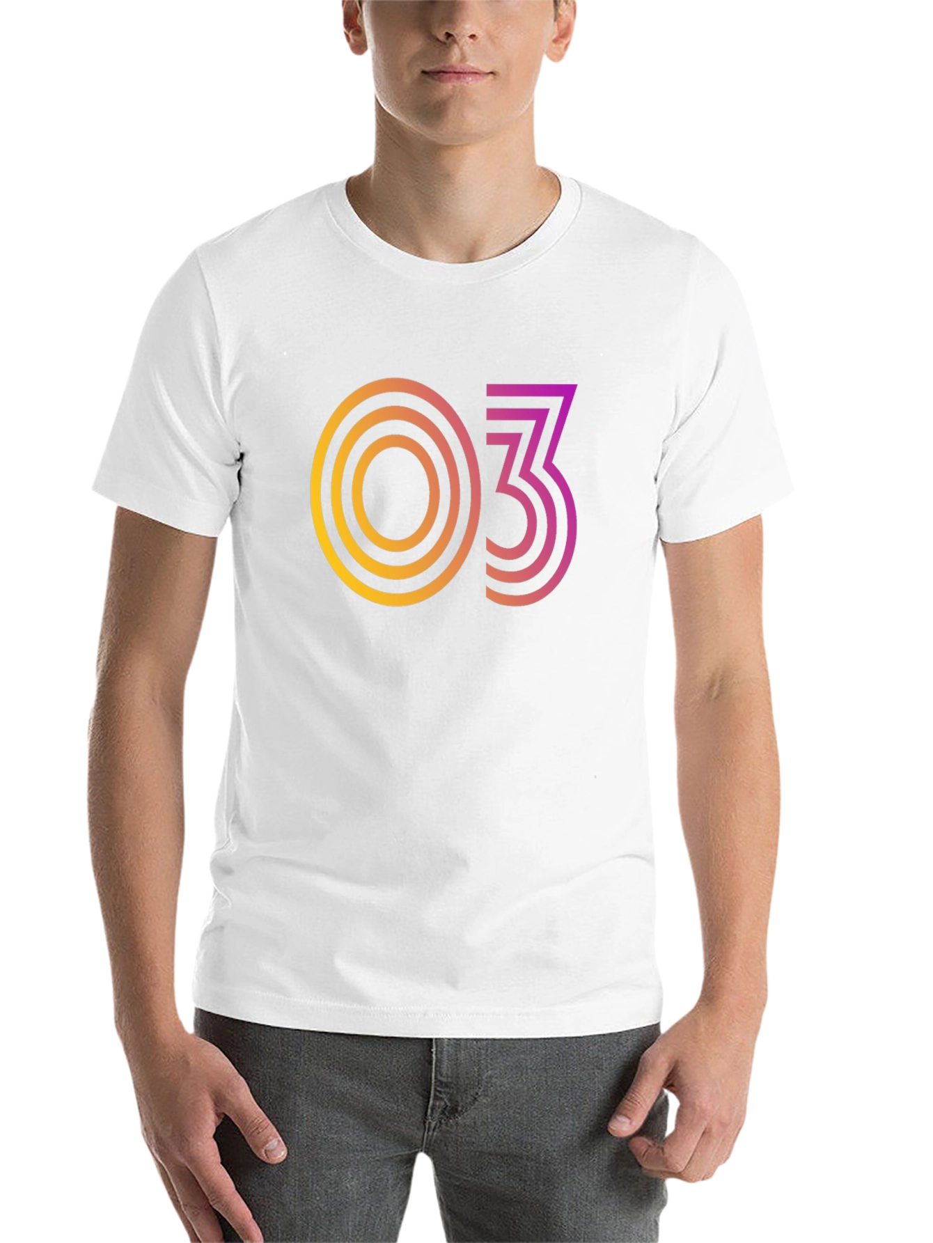 Black Retro Gradient "03" Graphic Tee - Cool & Trendy! view 14