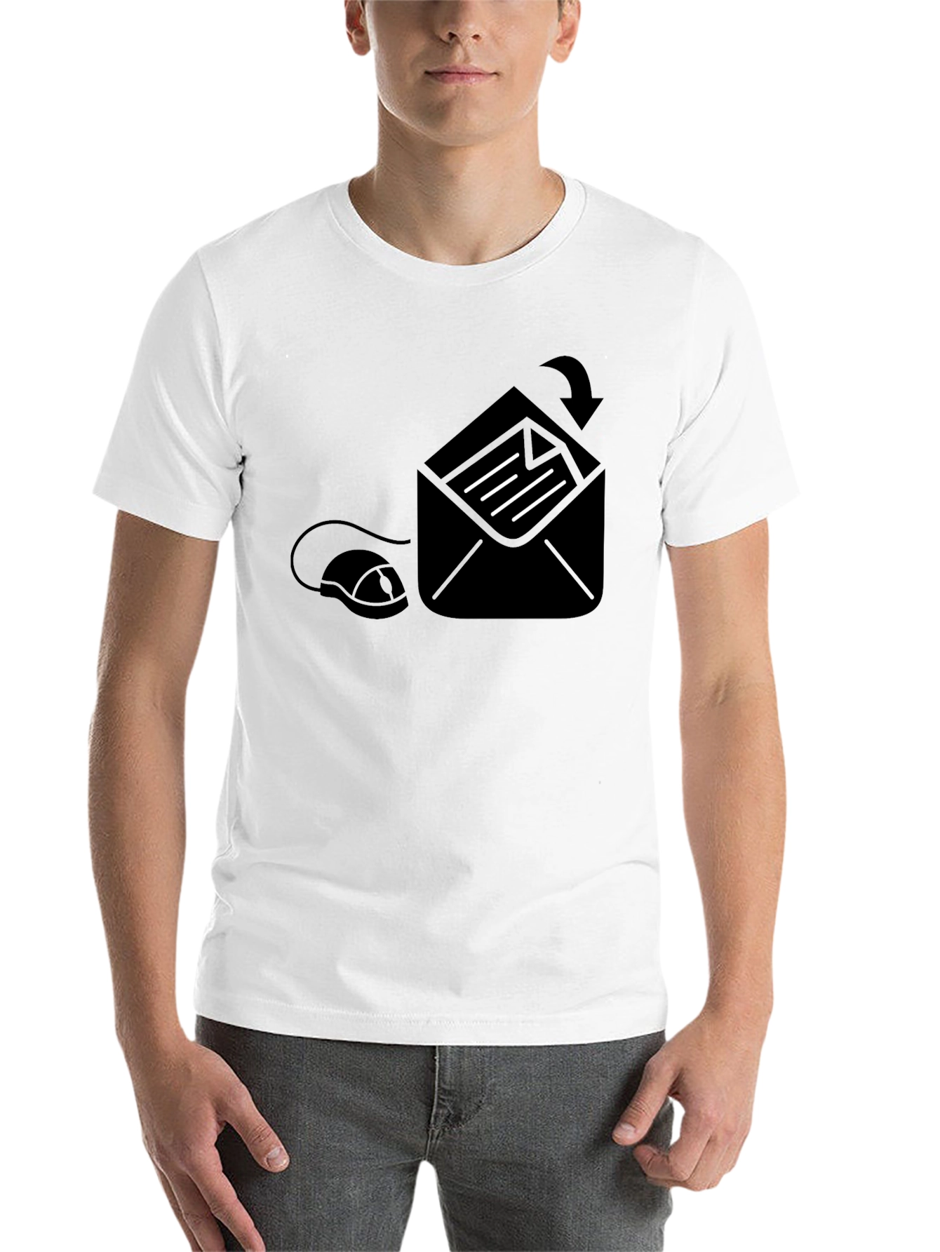 Black Tech Email T-Shirt - Funny Graphic Tee for Geeks view 14