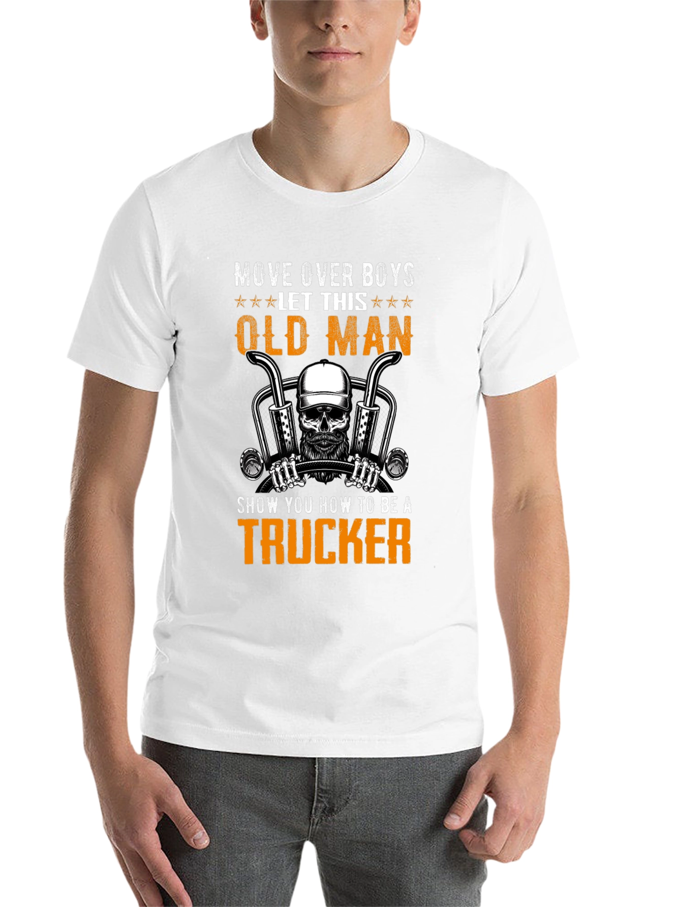 Black Trucker Old Man T-Shirt view 14