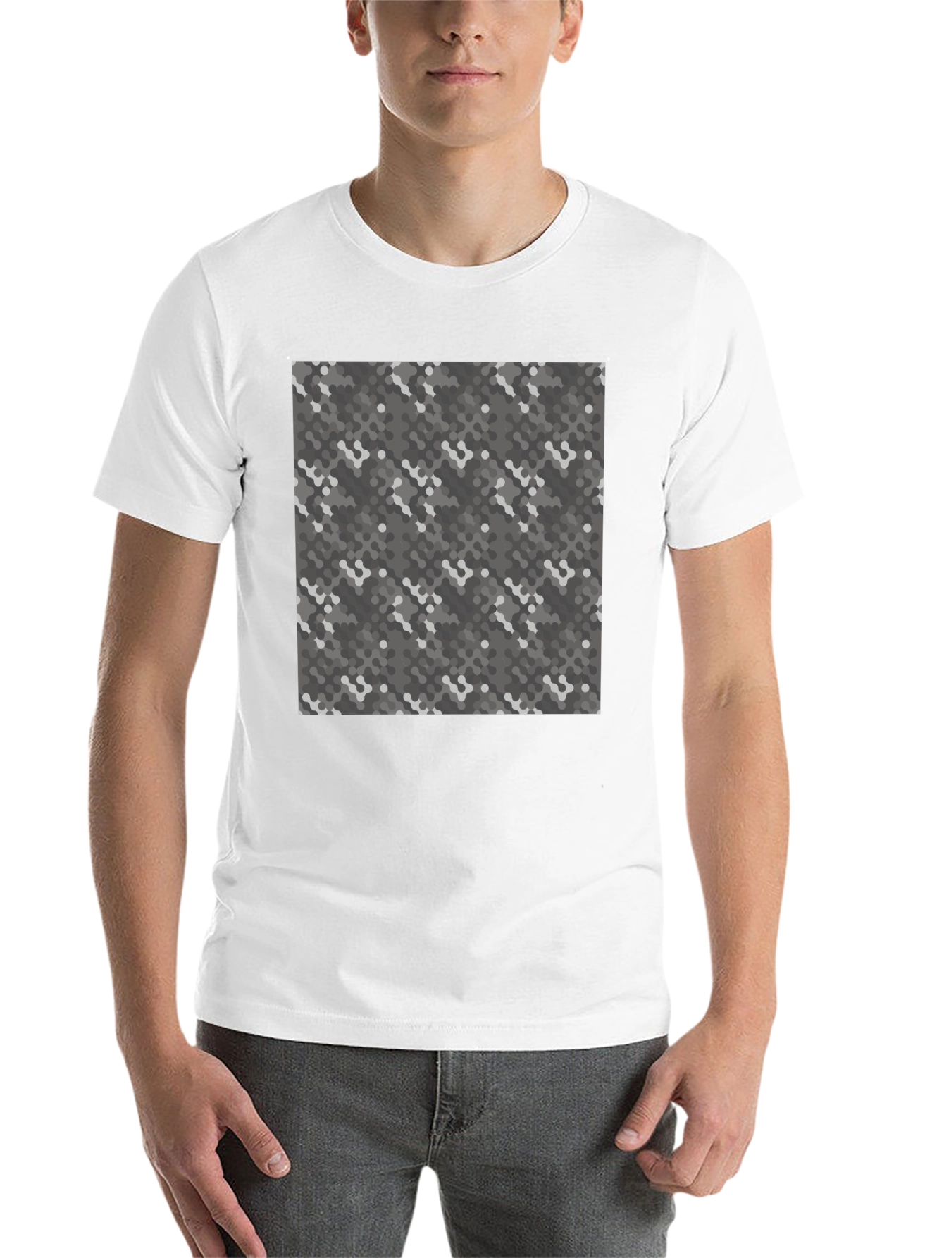 Black Urban Camo Print Black Tee - Modern Style view 14