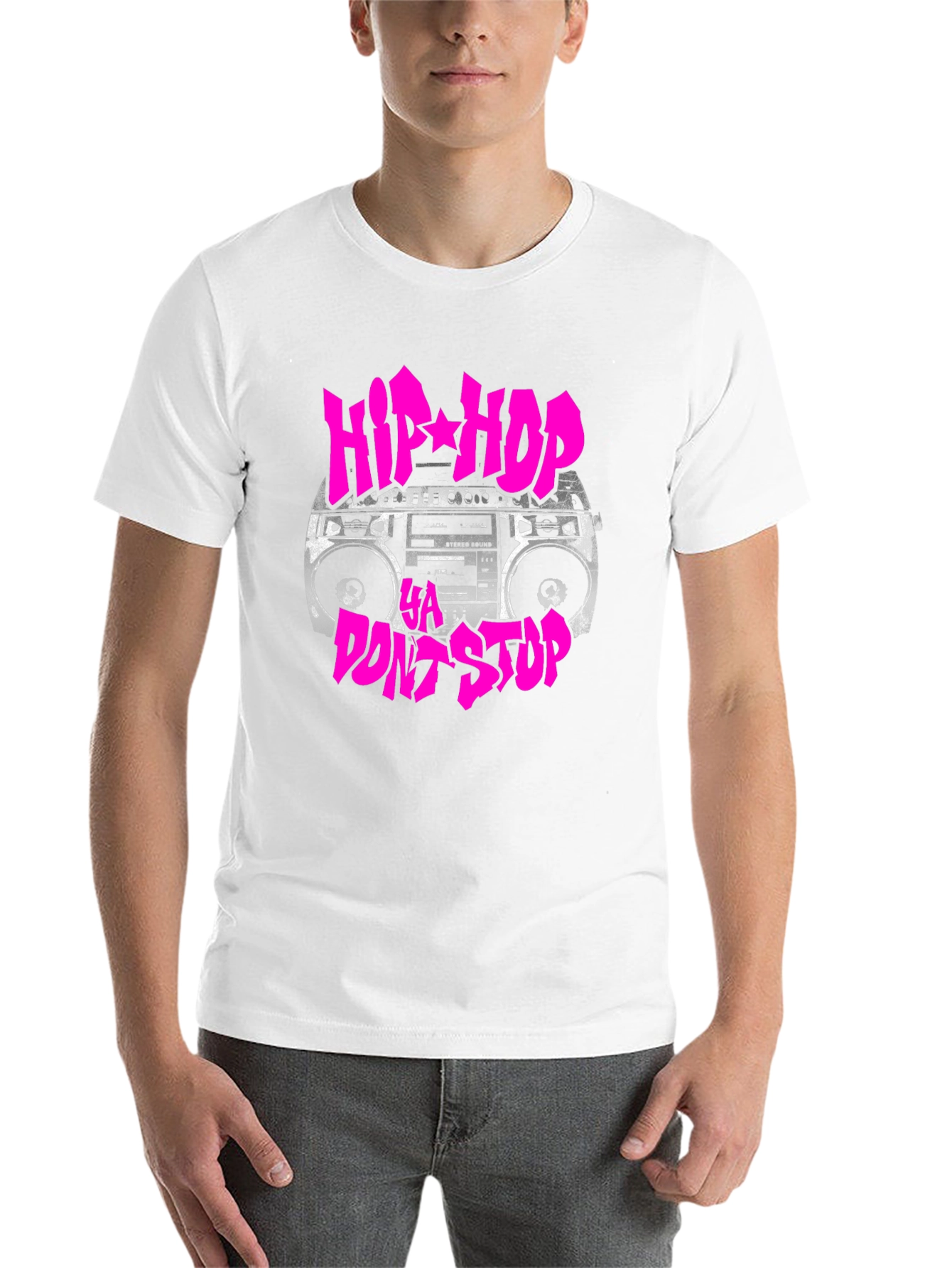 Black Hip Hop Ya Dont Stop Graphic T-Shirt view 14