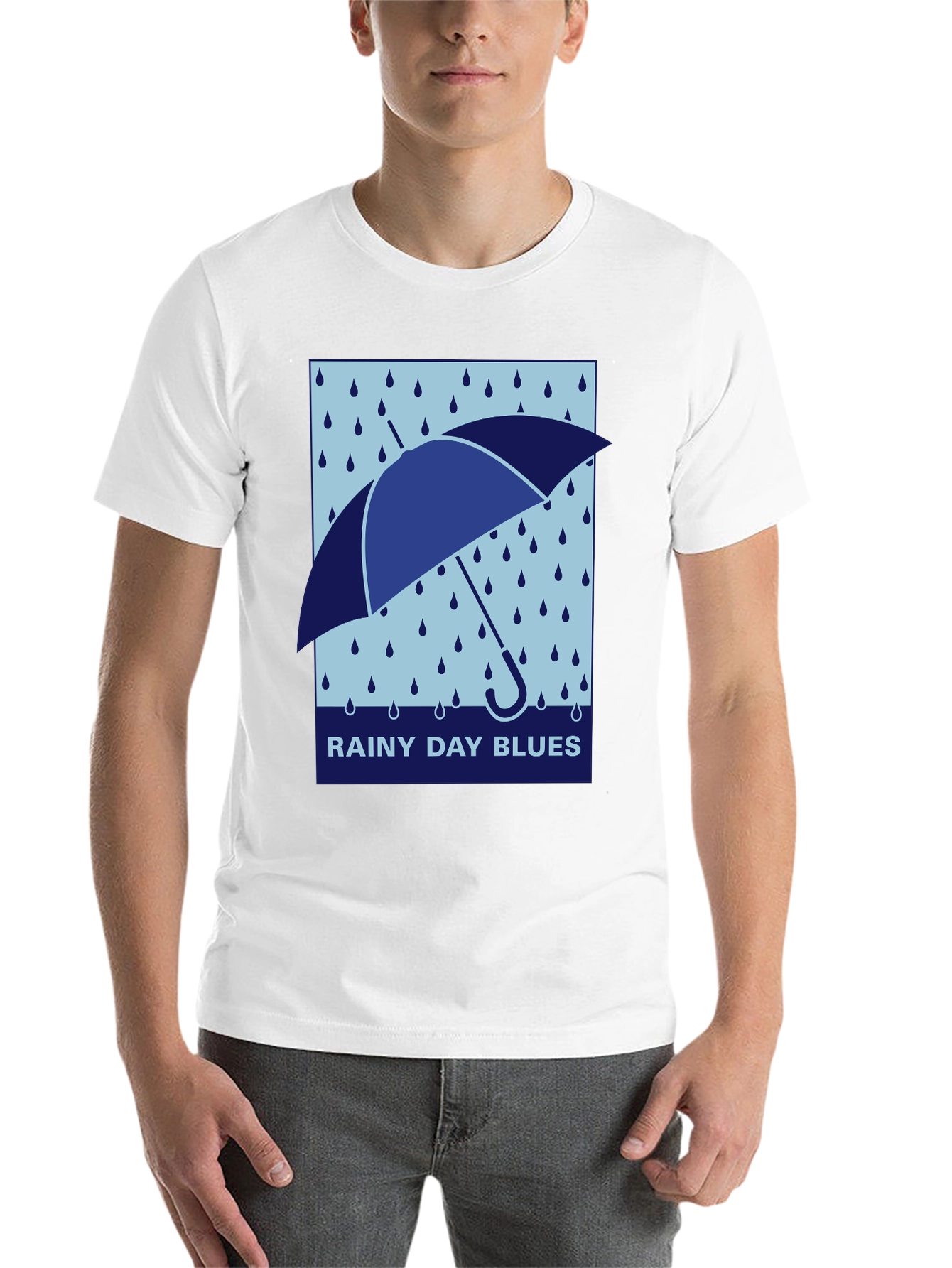 Black Rainy Day Blues Graphic Tee - Stylish & Comfortable view 14