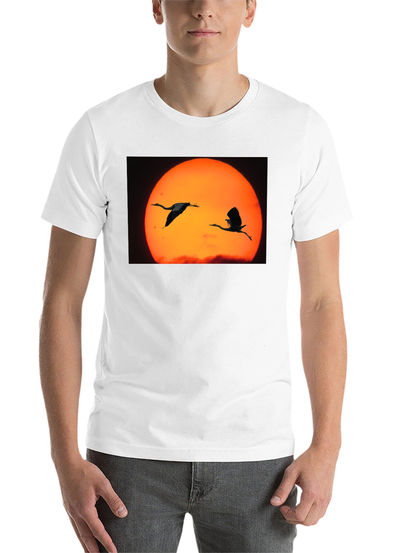 Black Sunset Birds Black T-Shirt view 14