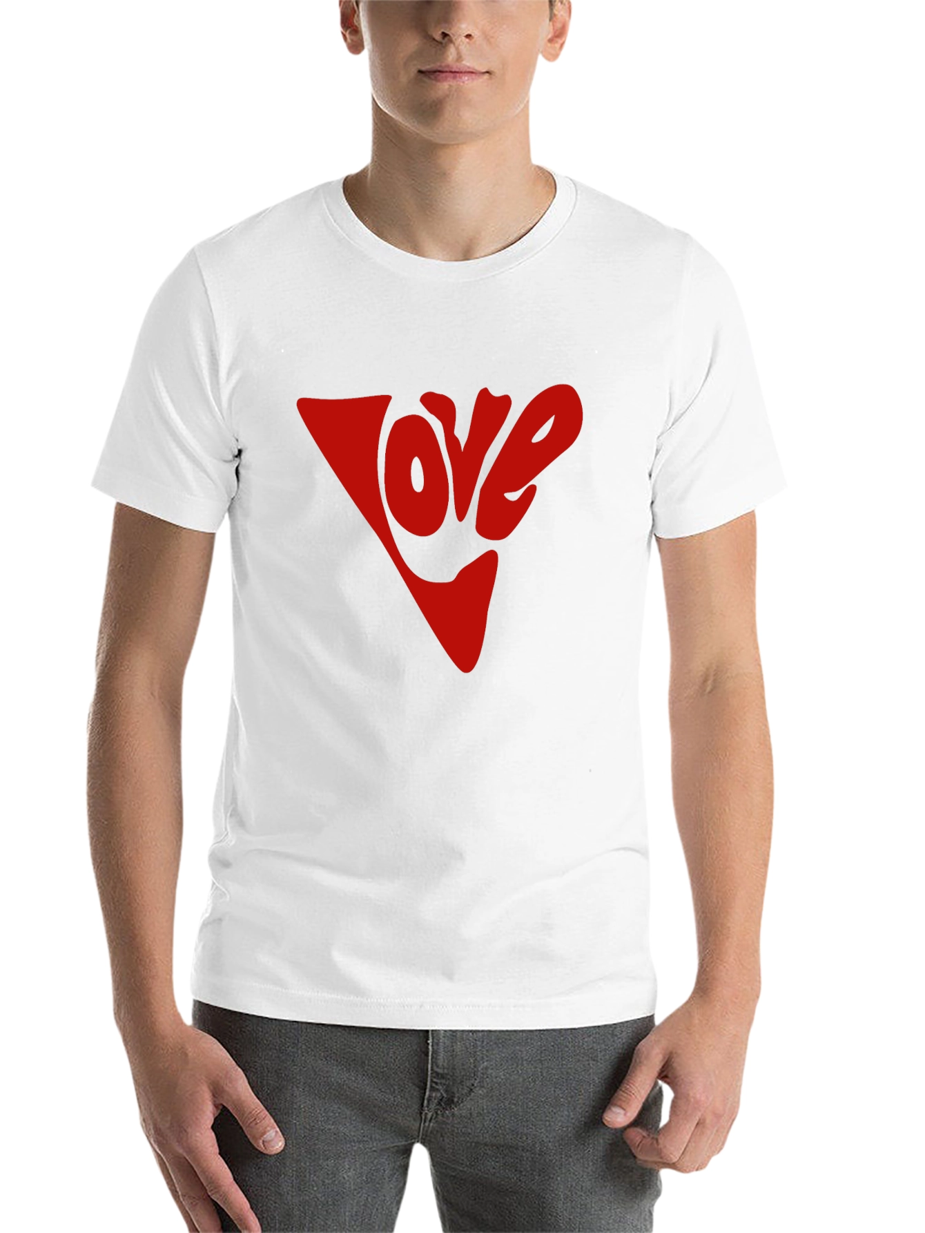 Black Love Graphic Tee - Red Inverted Triangle Print view 14
