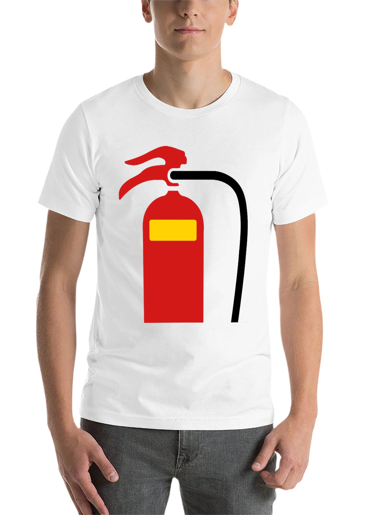 Black Fire Extinguisher Graphic Tee - Novelty T-Shirt view 14