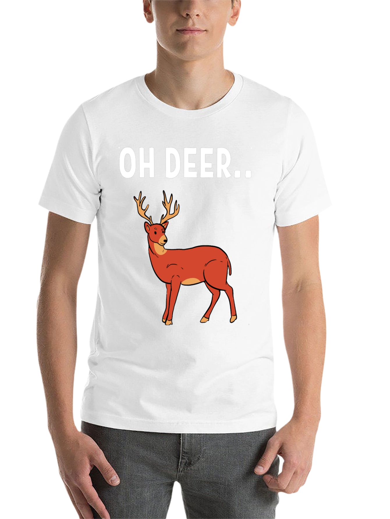 Black Oh Deer Graphic T-Shirt - Novelty Tee view 14