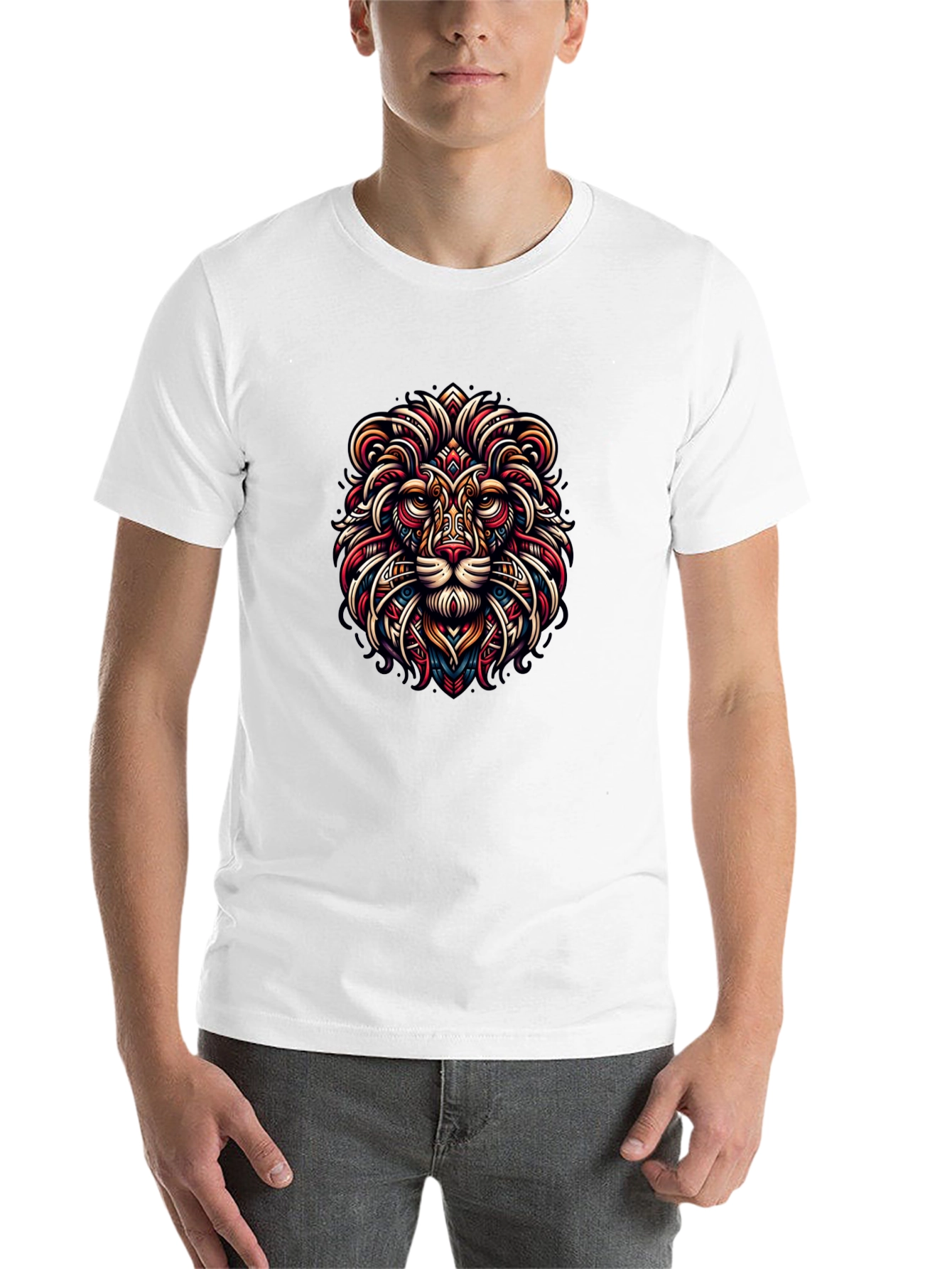 Black Lion Art Graphic Black Tee view 14