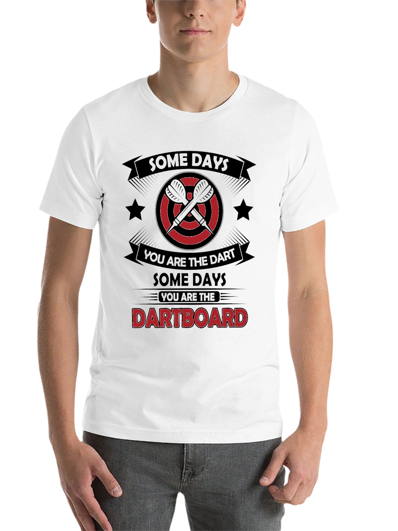 Black Dartboard Humor Graphic T-Shirt view 14