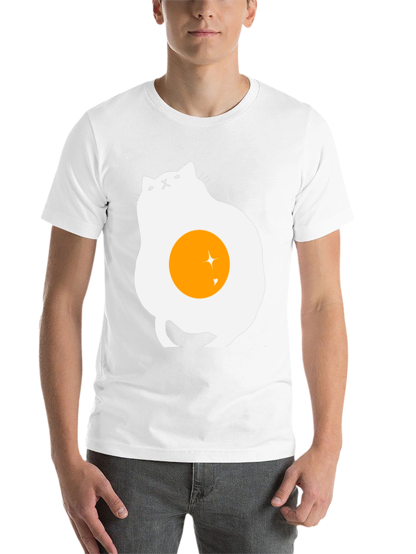 Black Egg Cat Graphic T-Shirt - Unique Design view 14