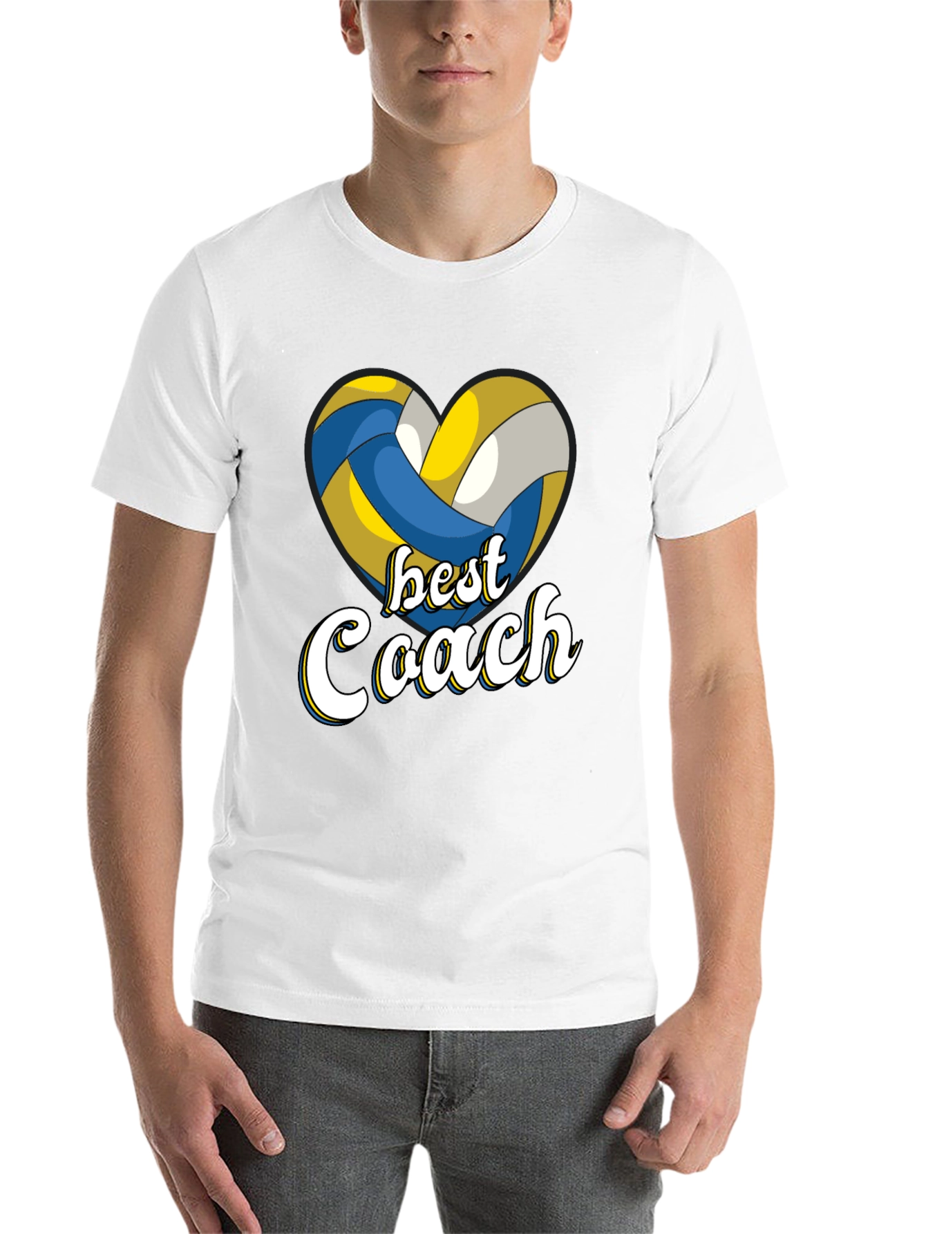 Black Best Coach Volleyball Heart T-Shirt view 14