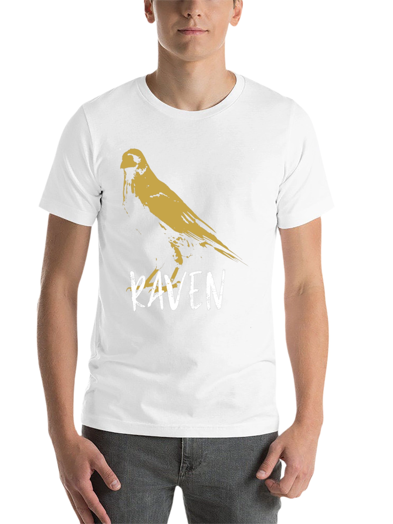 Black Raven Graphic T-Shirt - Stylish Bird Design view 14