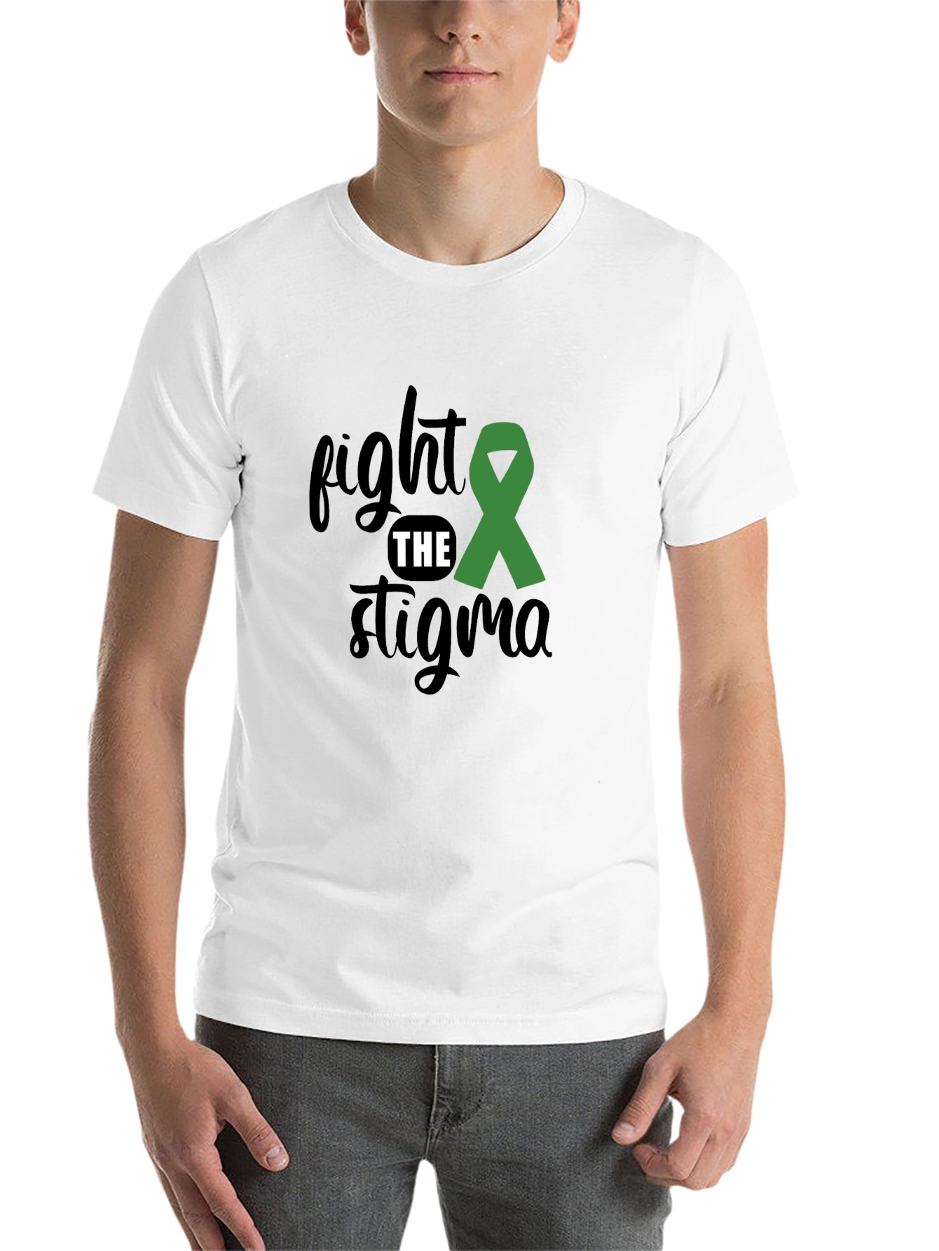 Black Fight the Stigma Awareness T-Shirt view 14