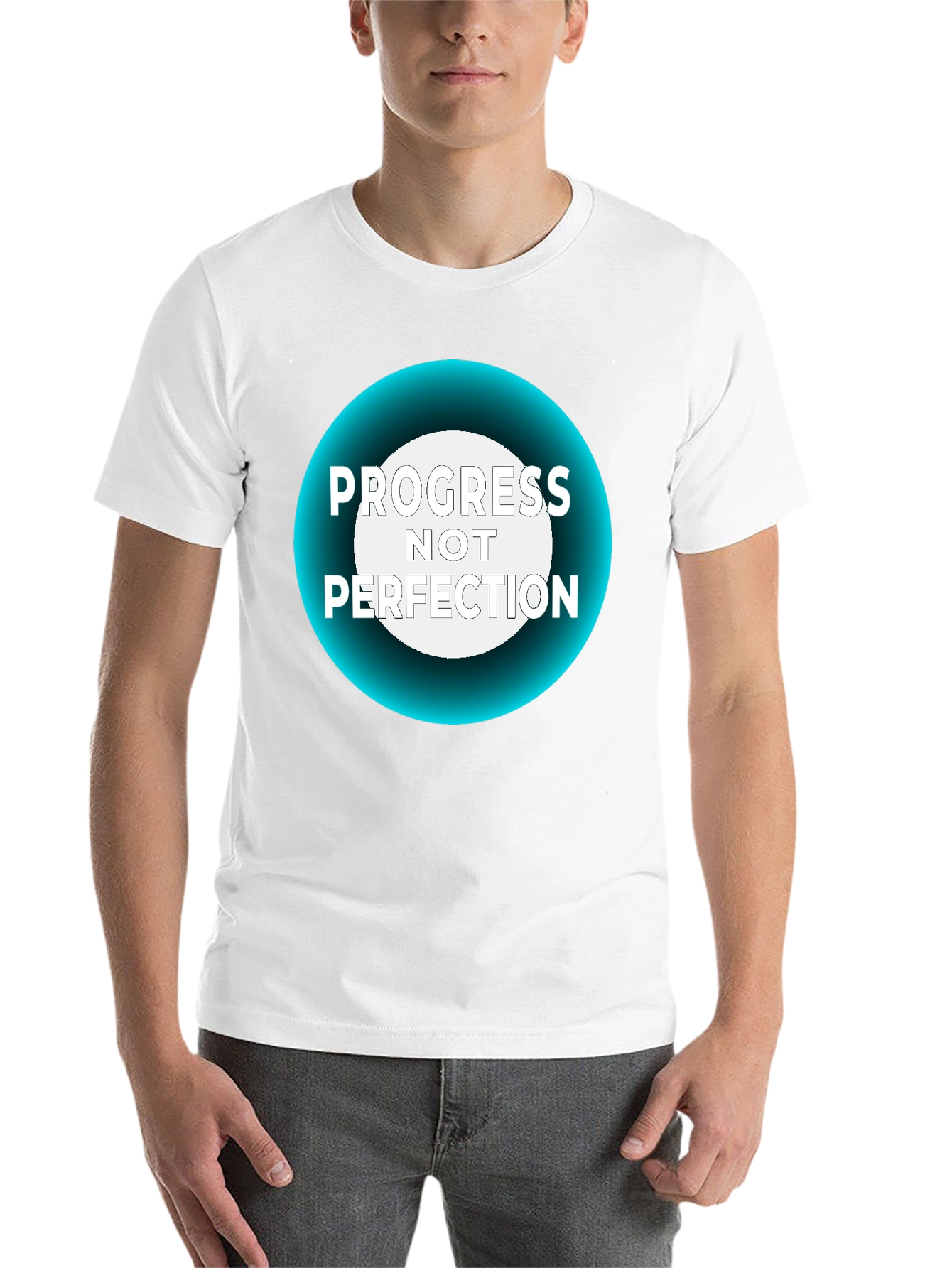 Black Progress Not Perfection Black T-Shirt view 14