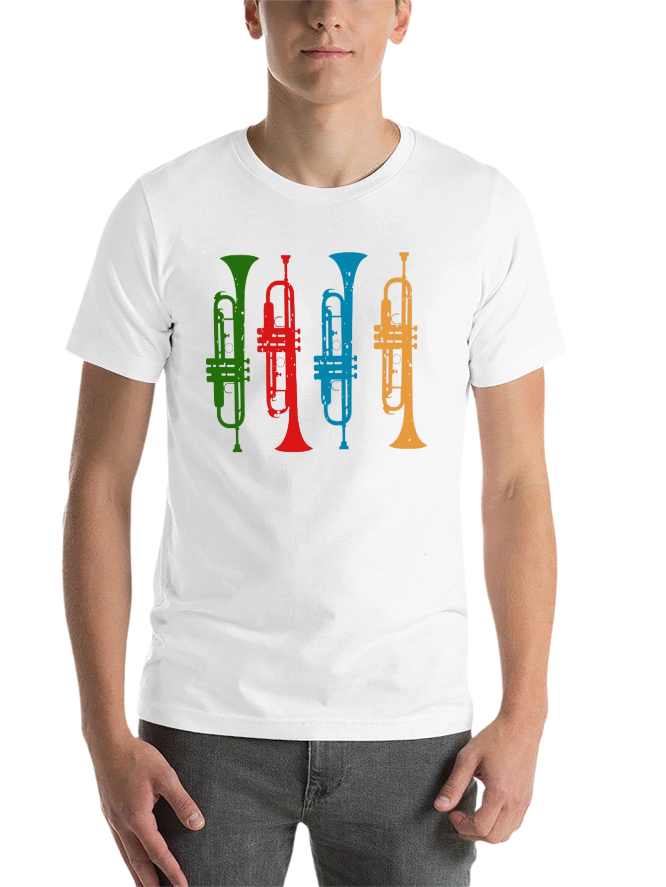 Black Colorful Trumpet T-Shirt - Music Lover Tee view 14