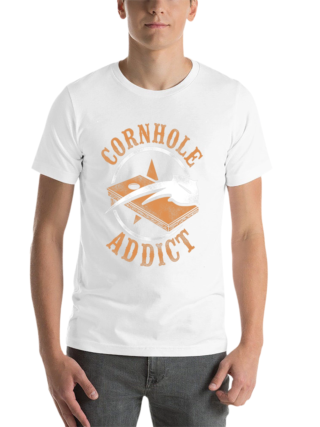 Black Cornhole Addict Graphic T-Shirt view 14