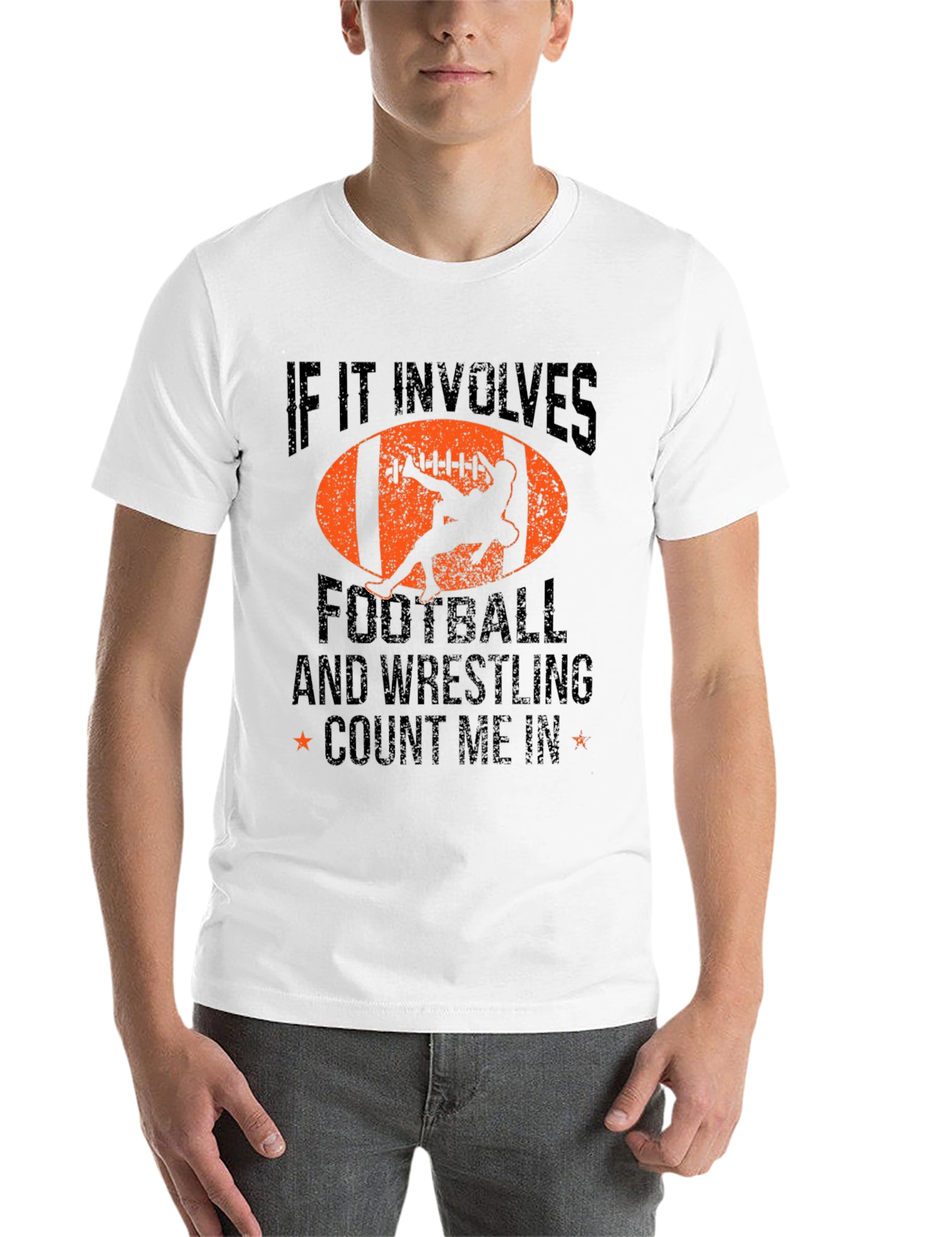 Black Football & Wrestling Graphic Tee view 14