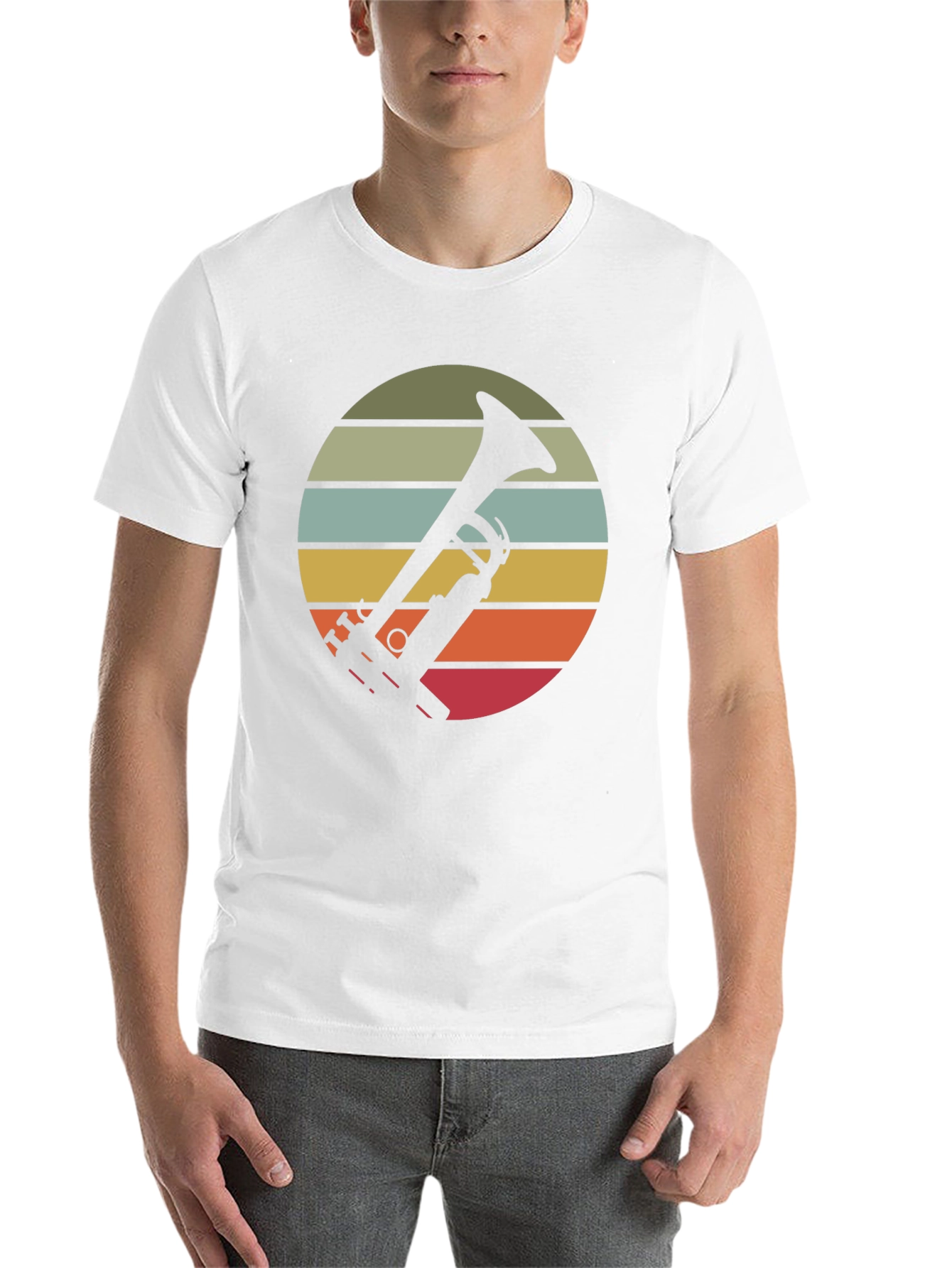 Black Vintage Trumpet Sunset Graphic Tee view 14