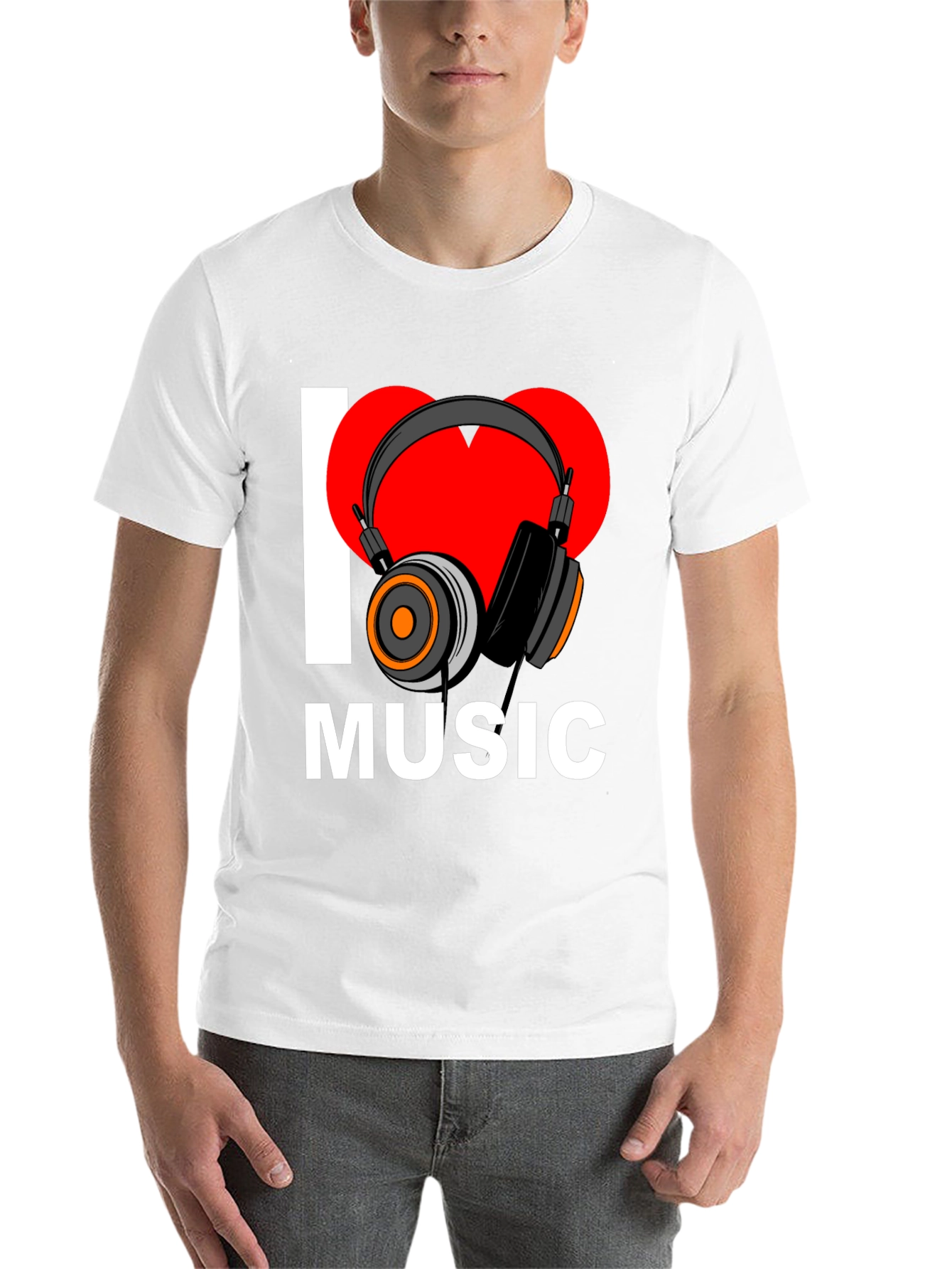 Black I Heart Music Graphic T-Shirt - Black view 14