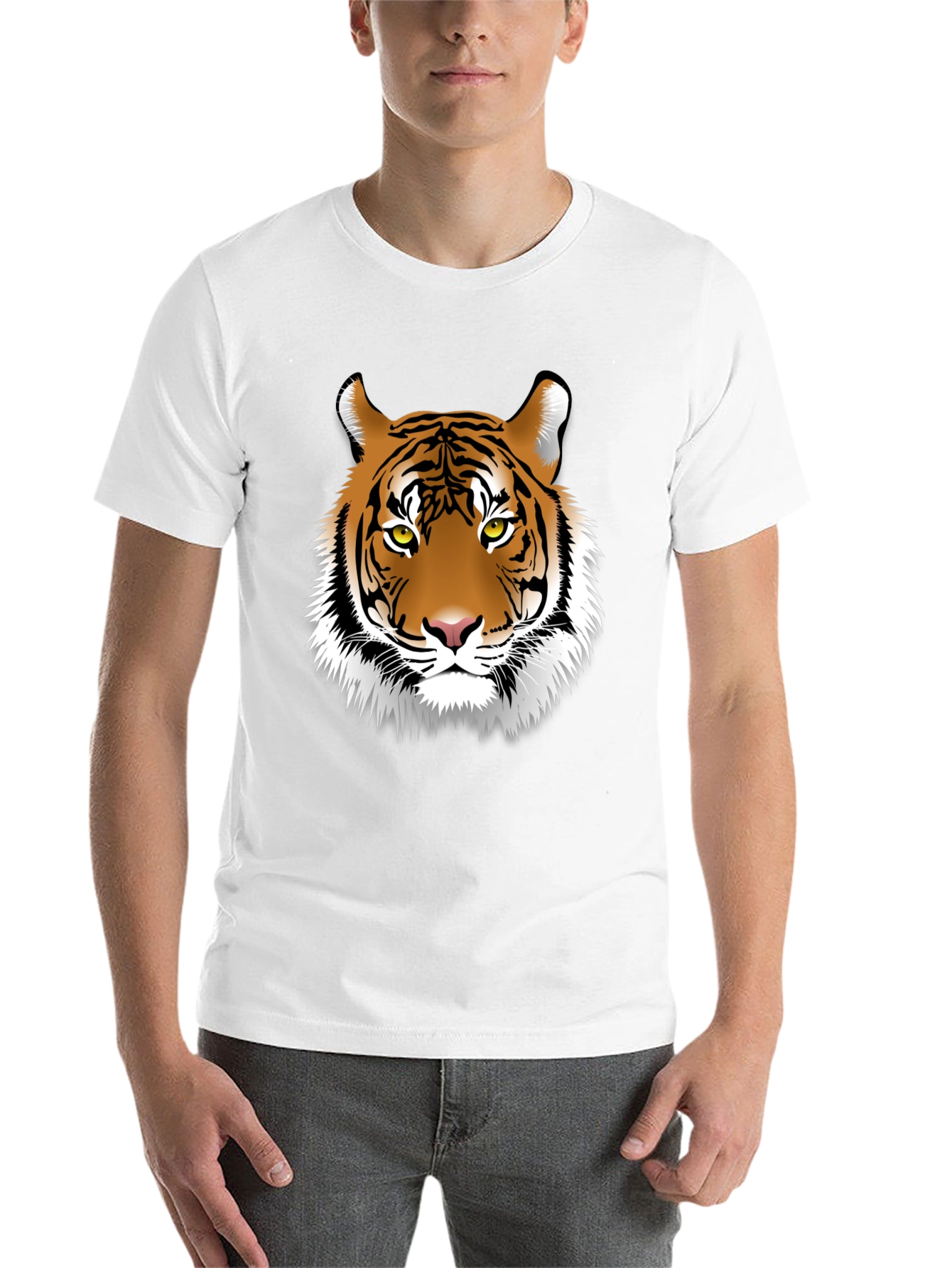 Black Tiger Graphic Tee - Black Cotton Blend T-Shirt view 14